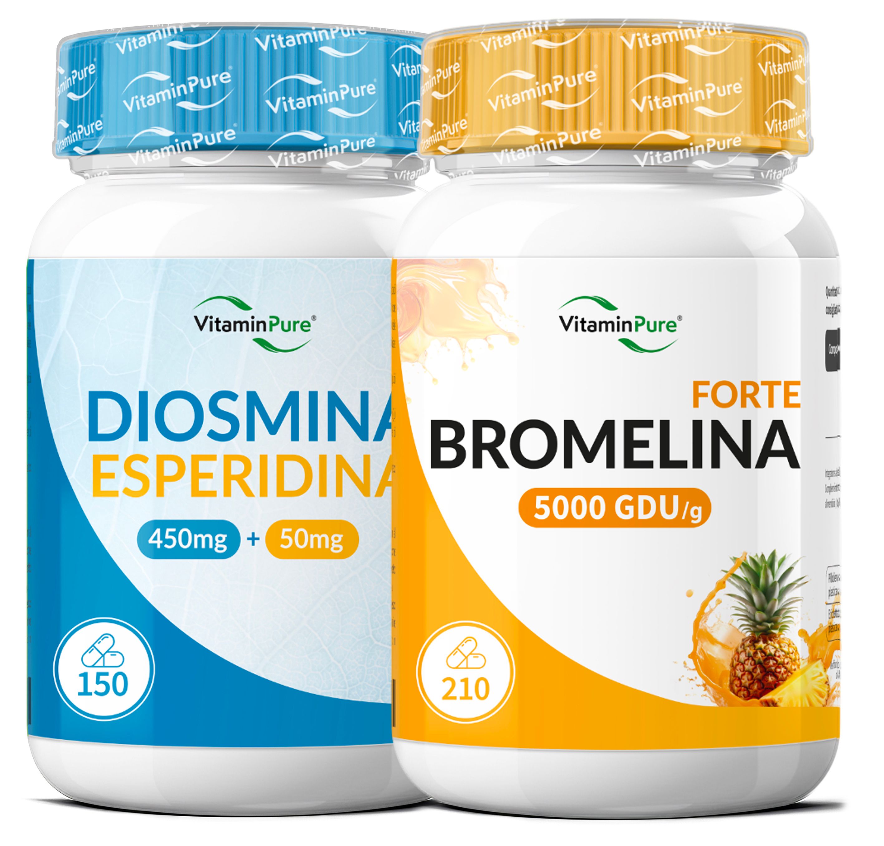 PROMO VitaminPure® Bromelina 5000 GDU + Diosmina Esperidina, Drenante e Gambe Leggere