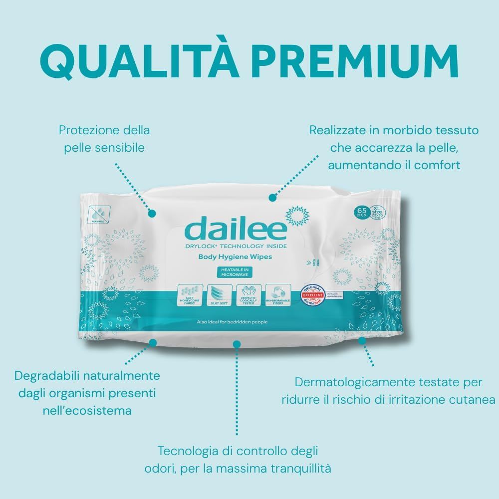 Dailee Salviette Umidificate Adulti e Anziani XXL