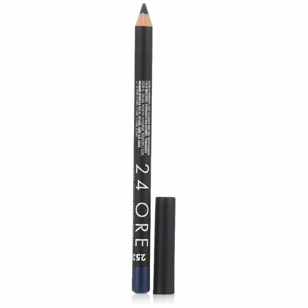 Eyeliner Deborah Milano 24Ore 253. Matita occhi blu con corpo e cappuccio neri. Nome del prodotto e numero colore visibili.