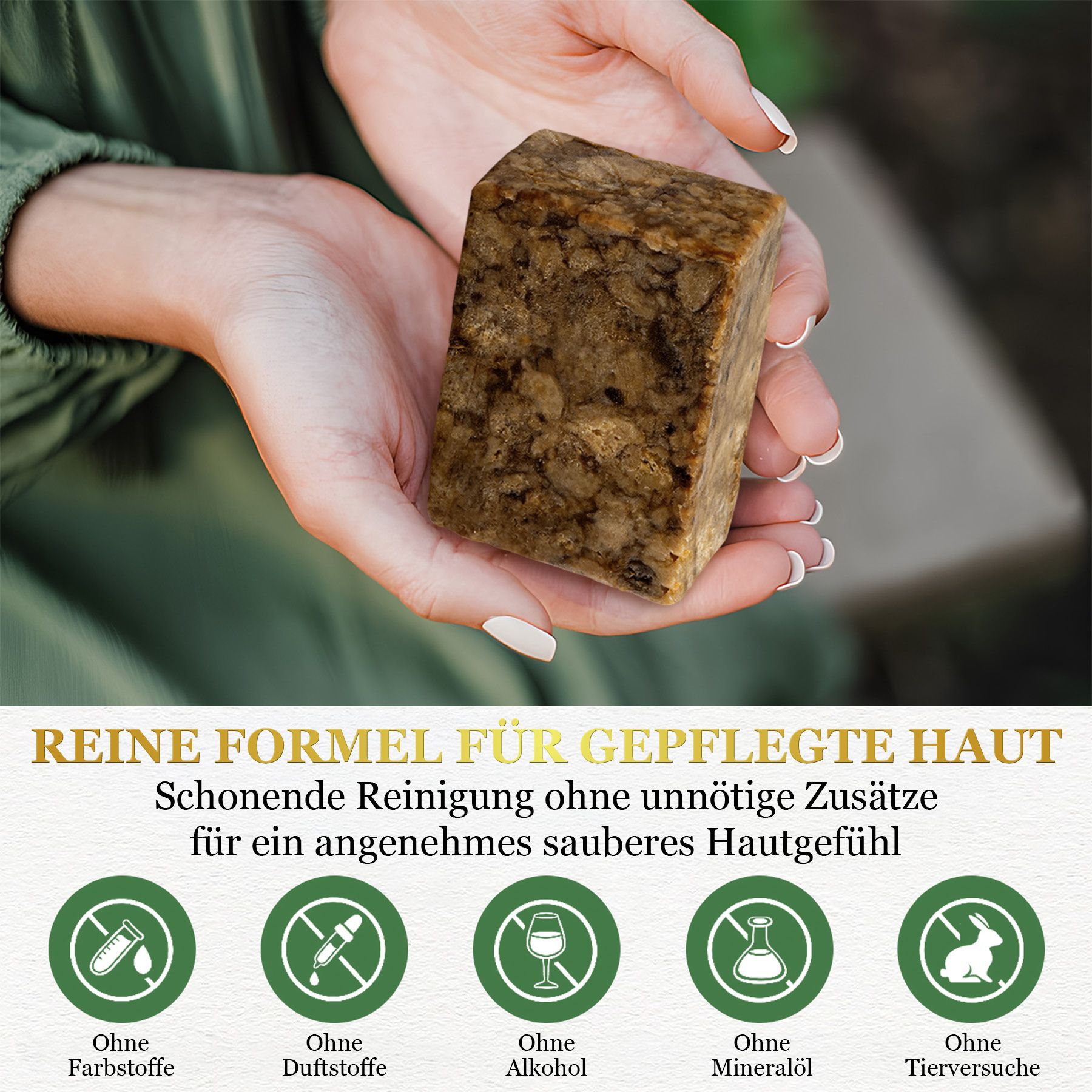 Aliver Sapone nero africano naturale per la cura della pelle