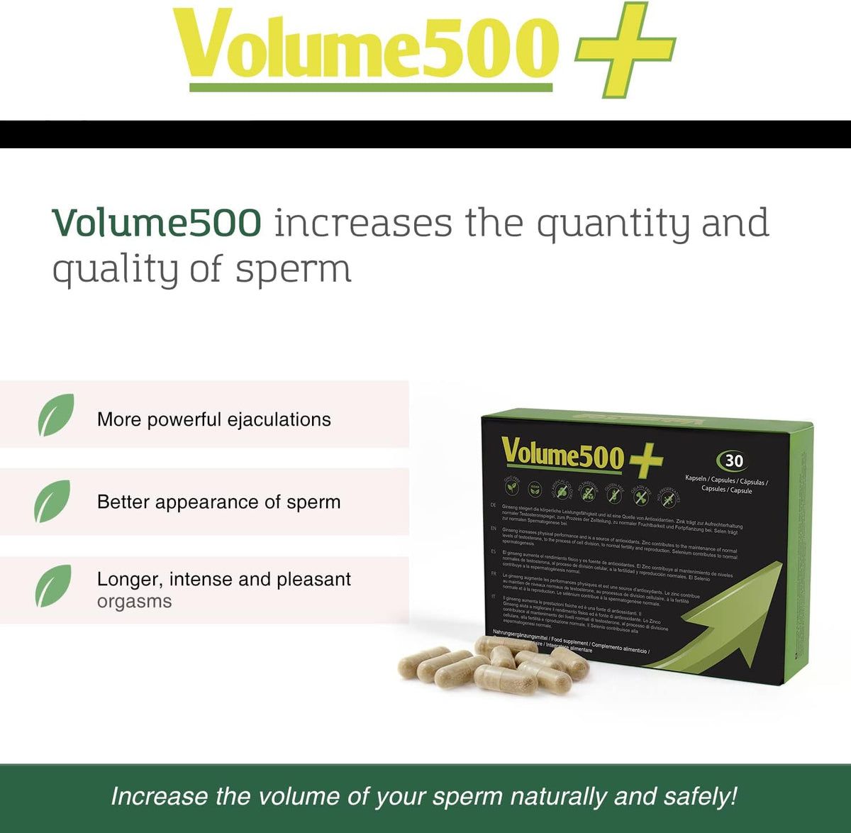 500Cosmetics Volume500 Pillole per volume dello sperma