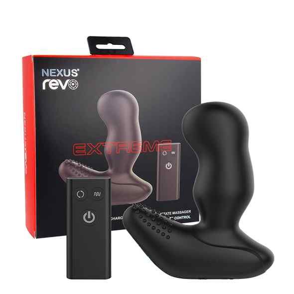 Massaggiatore prostatico Nexus Revo Extreme con telecomando e confezione.