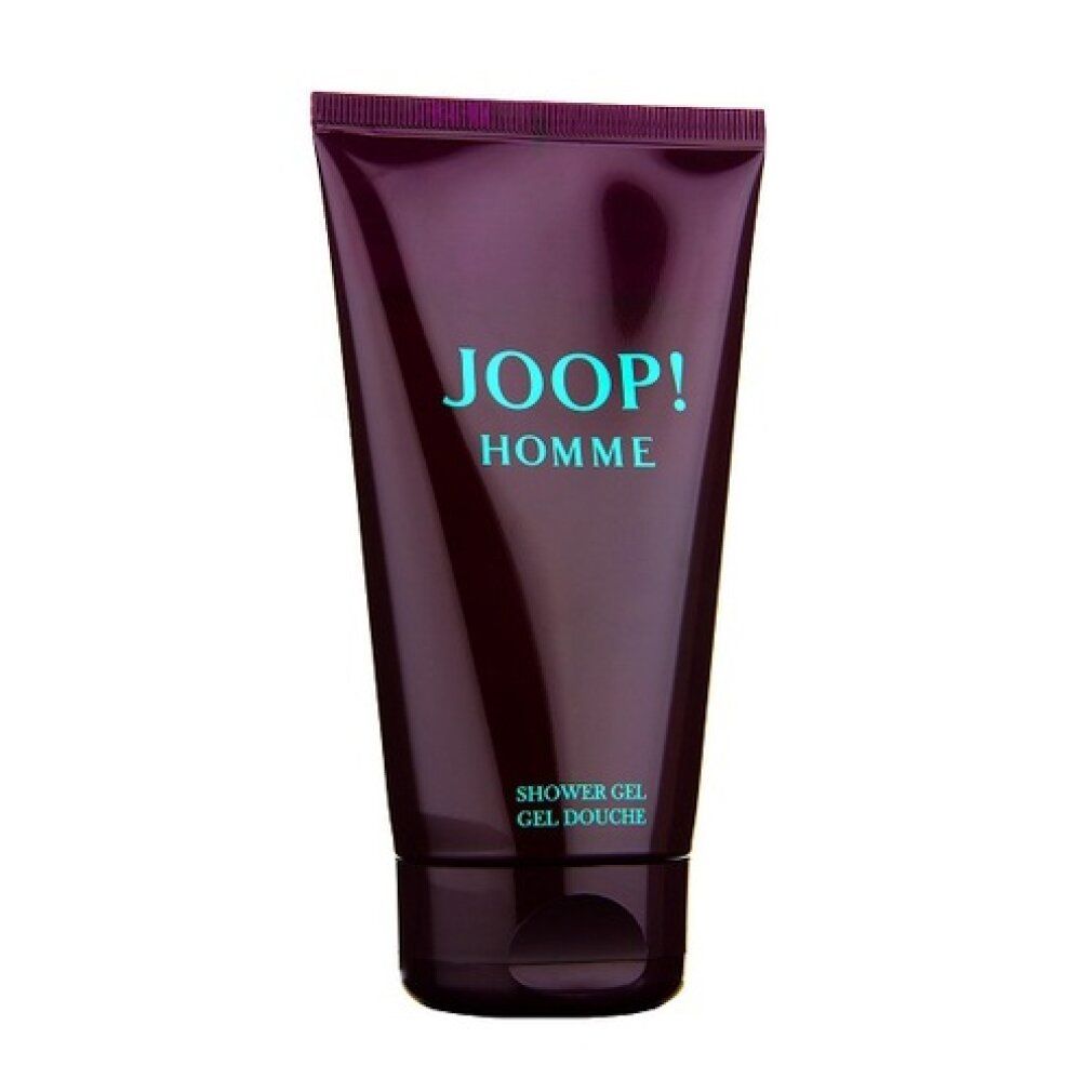 Tubo di gel doccia Joop! Homme bordeaux. Testo: JOOP! Homme, gel doccia. Tappo a vite.