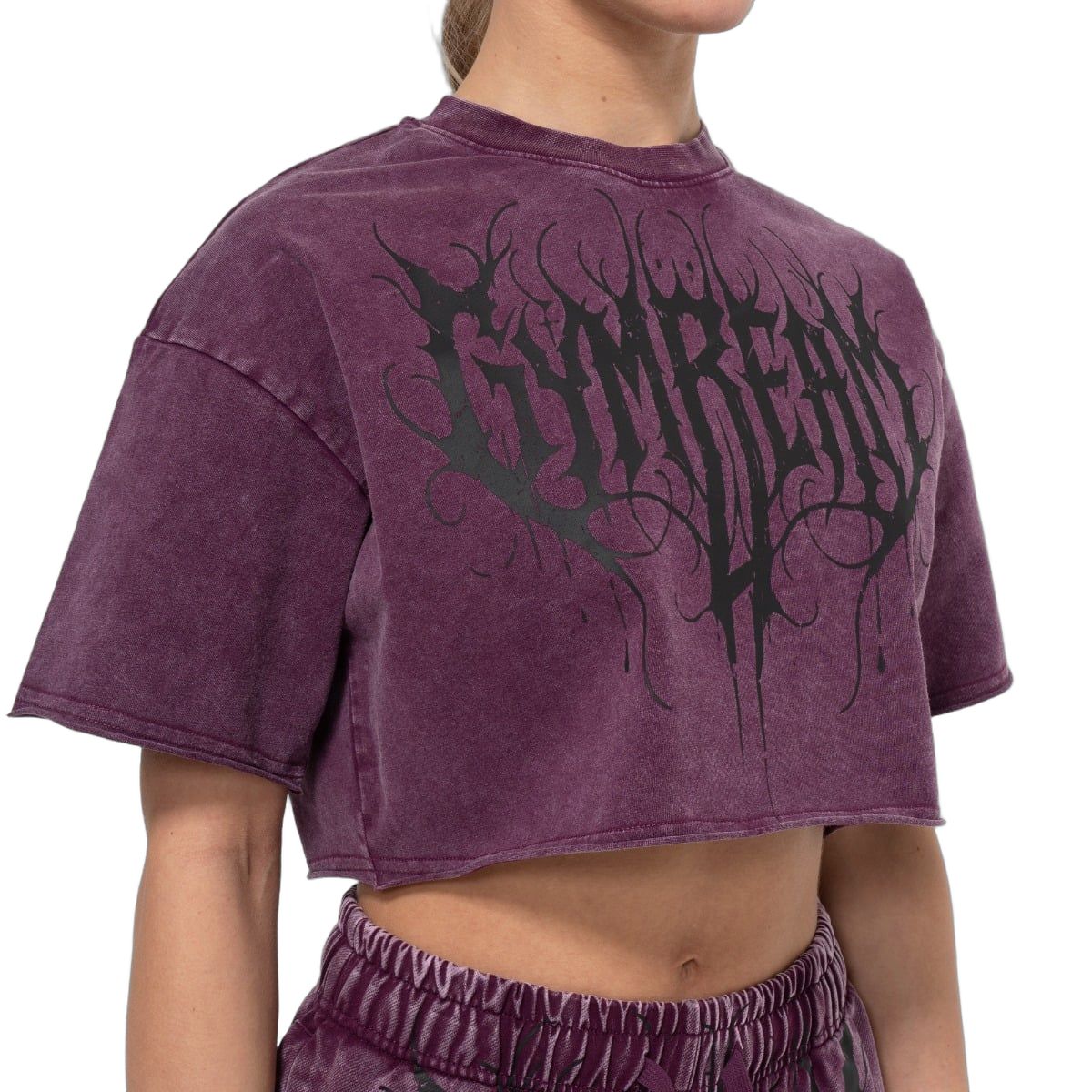 GymBeam Crop top donna oversize Abyss Raisin