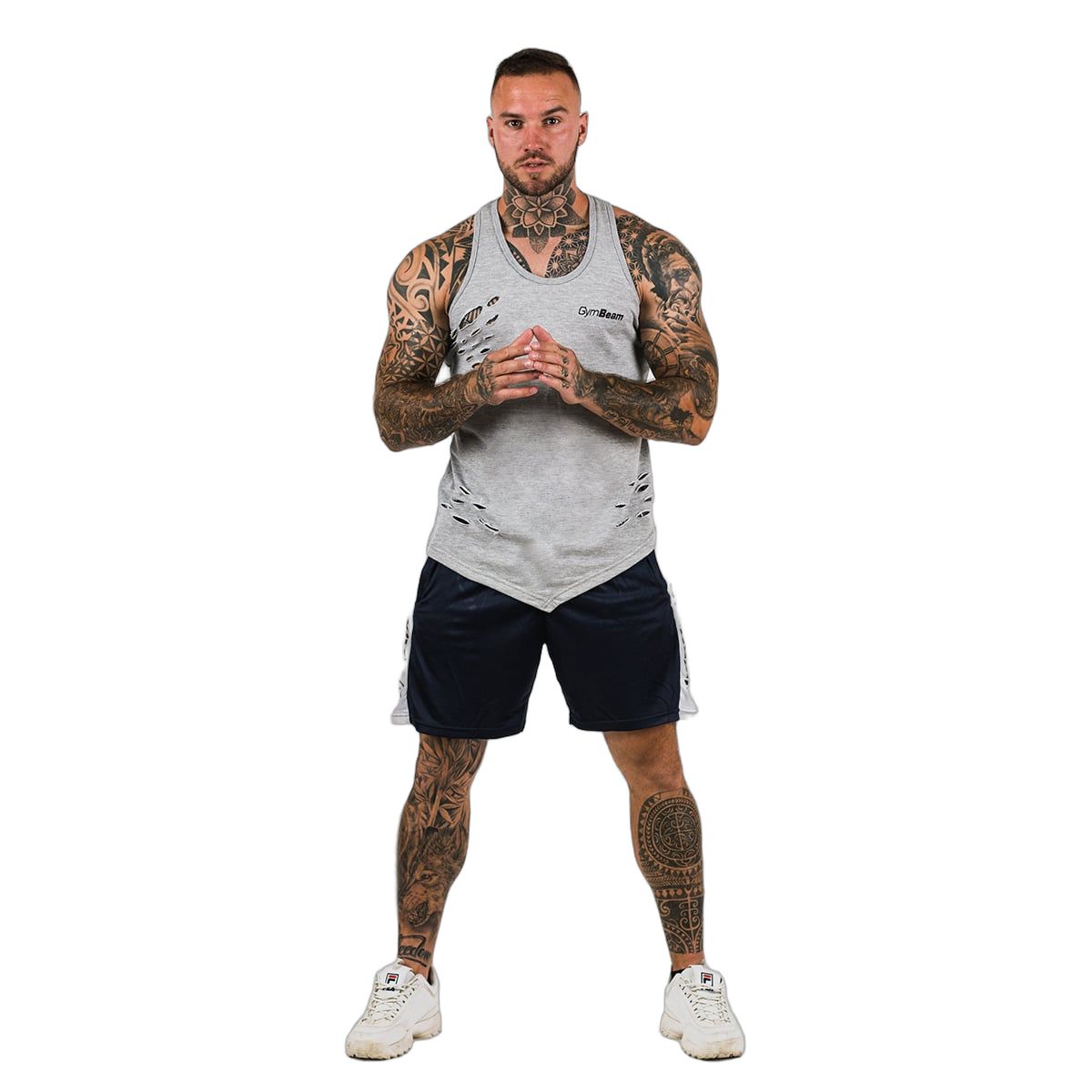 GymBeam Pantaloncini uomo regular Vertical blu navy
