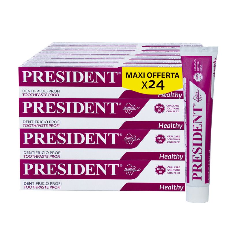President KIT 24 Dentifricio Profi Clorexidina 0,20% Azione intensiva RDA 30 - 24x75ml