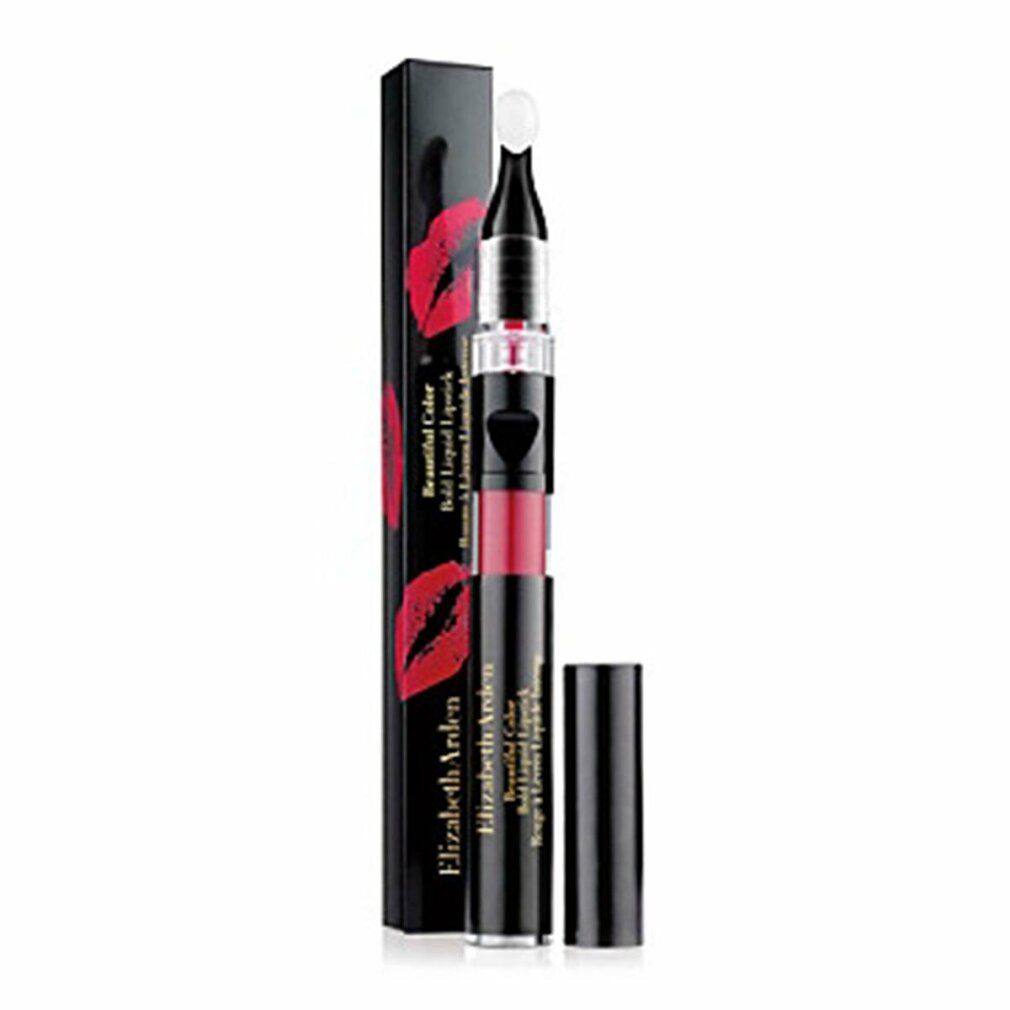 Confezione e rossetto neri. Sulla confezione: impronta labbra rossa, nome prodotto e marchio. Rossetto con applicatore.