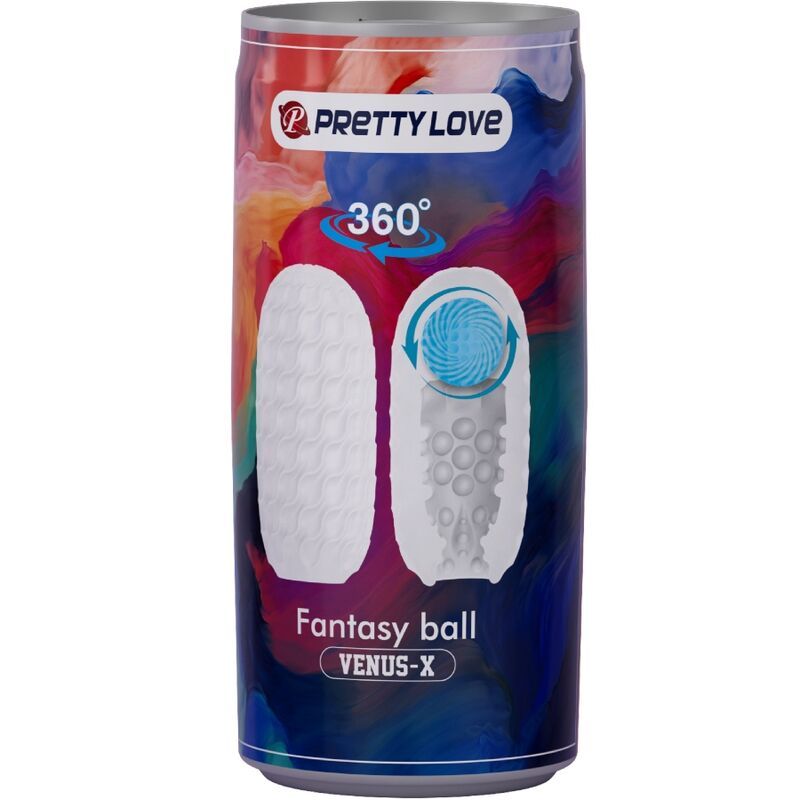 Confezione con illustrazioni del prodotto, logo 'Pretty Love' e 'Fantasy ball VENUS-X'.