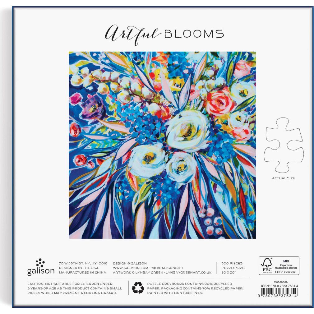 galison Puzzle quadrato Fiori d'arte 500 pezzi