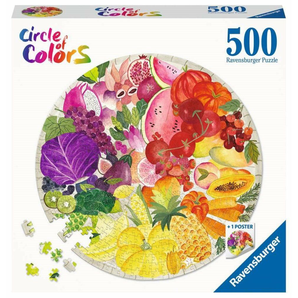 Puzzle rotondo ravensburger Cerchio di colori: frutta e verdura 500 pezzi