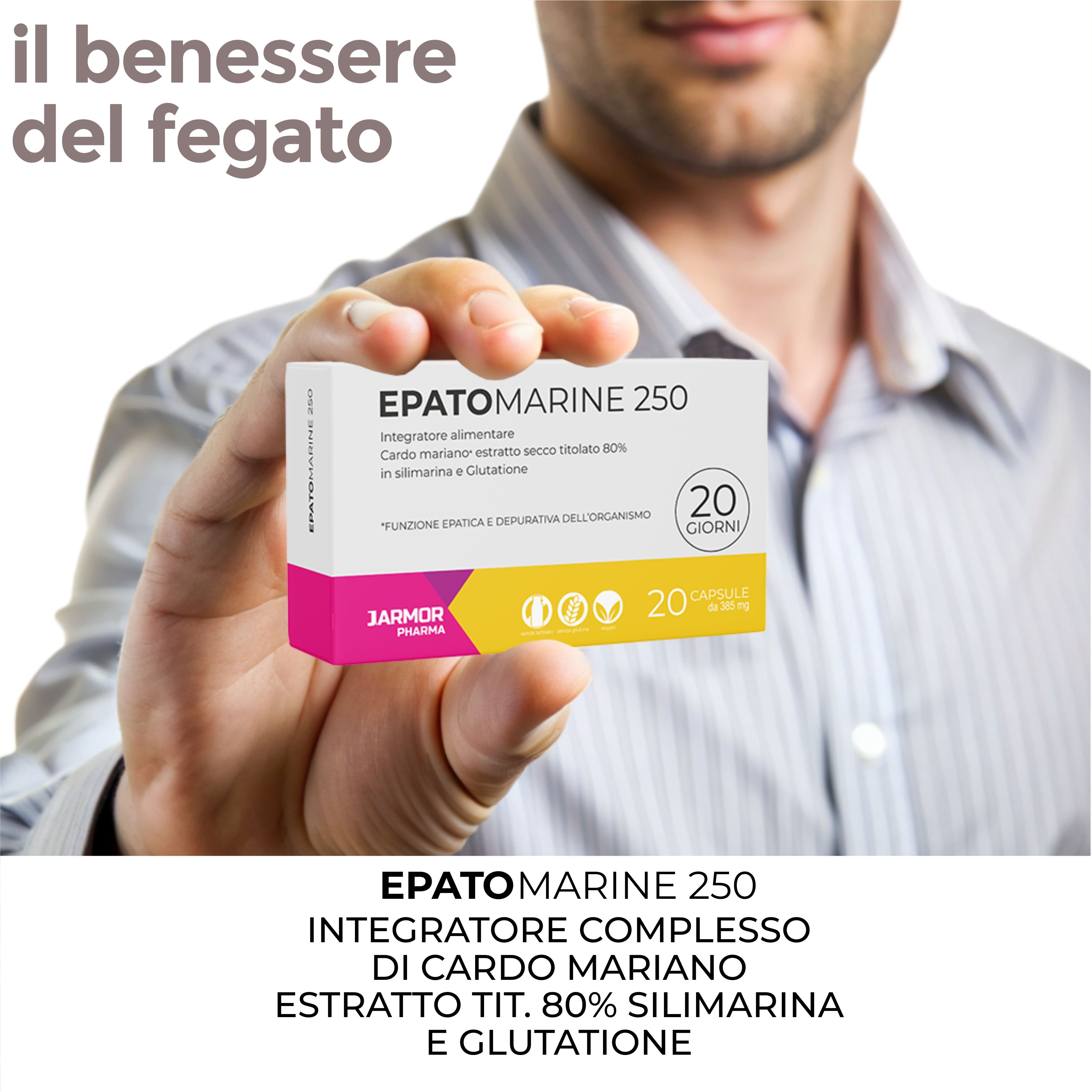 Cardo Mariano con Glutatione 200 mg Silimarina - Epatomarine 20 - Depurativi Fegato