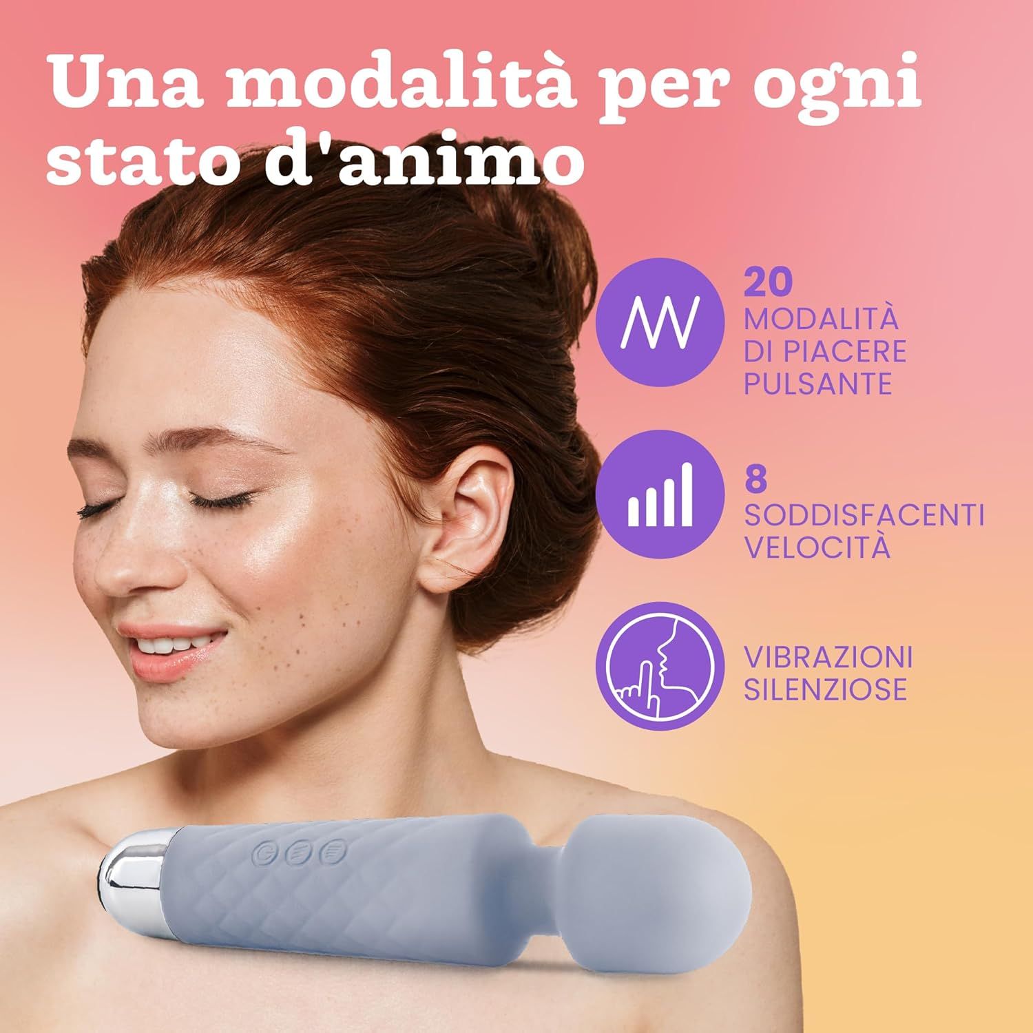 Oliver James Vibratore per donne – Silenzioso e potente, colore azzurro pastello