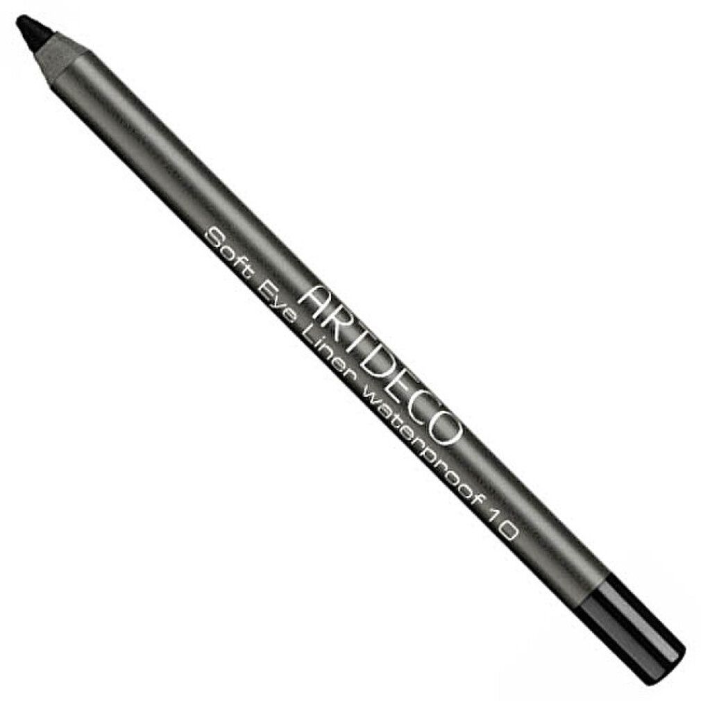 Matita occhi Artdeco Soft Eye Liner Waterproof 10 grigia. Punta e cappuccio neri. Scritta bianca.