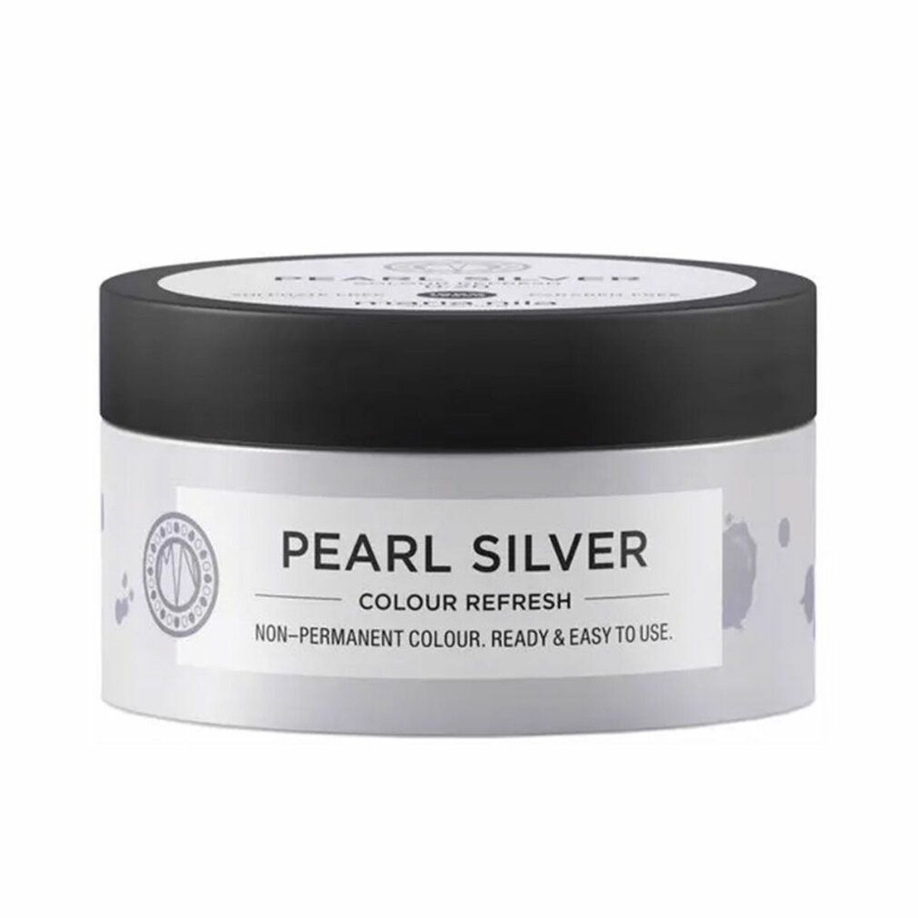 Barattolo rotondo con coperchio nero. Scritta: PEARL SILVER COLOUR REFRESH. Non-permanent colour. Ready & easy to use.