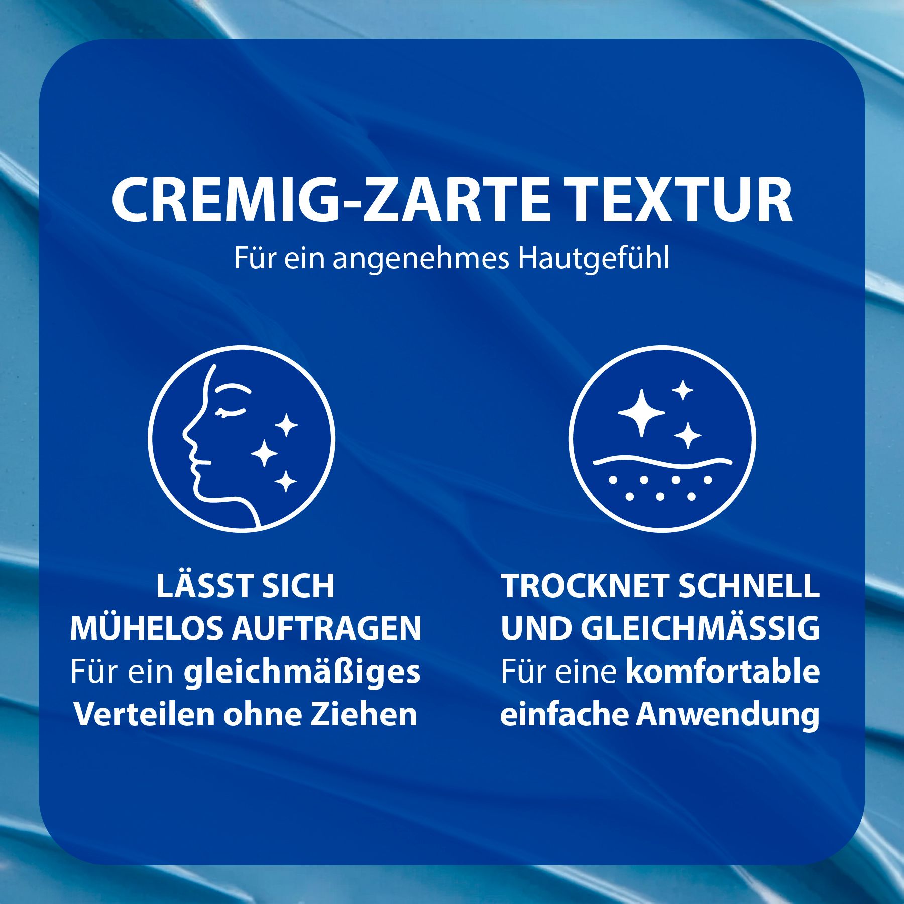 Texture cremosa e delicata per una piacevole sensazione sulla pelle, facile da applicare.