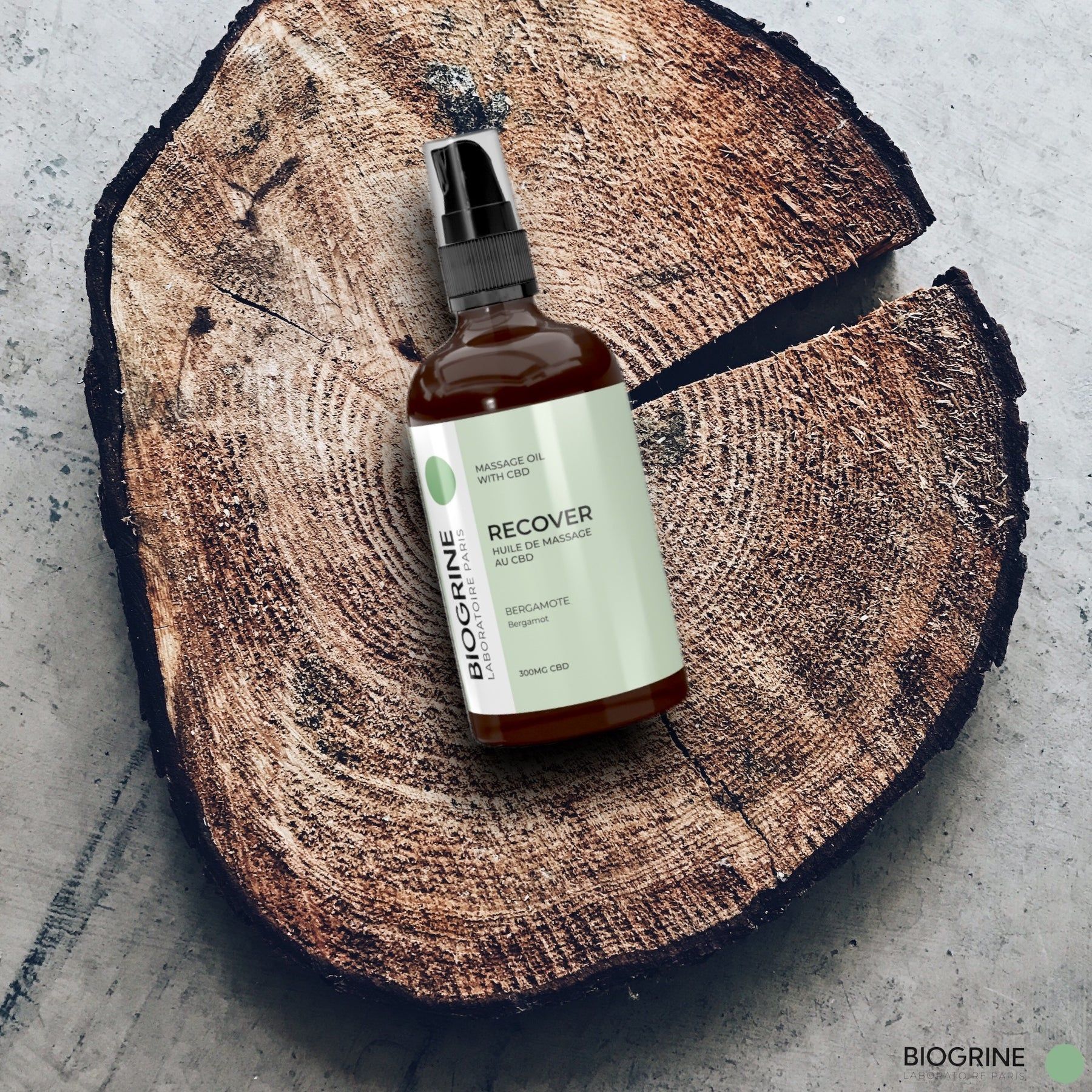 BIOGRINE Olio da massaggio "RECOVER" – CBD e bergamotto