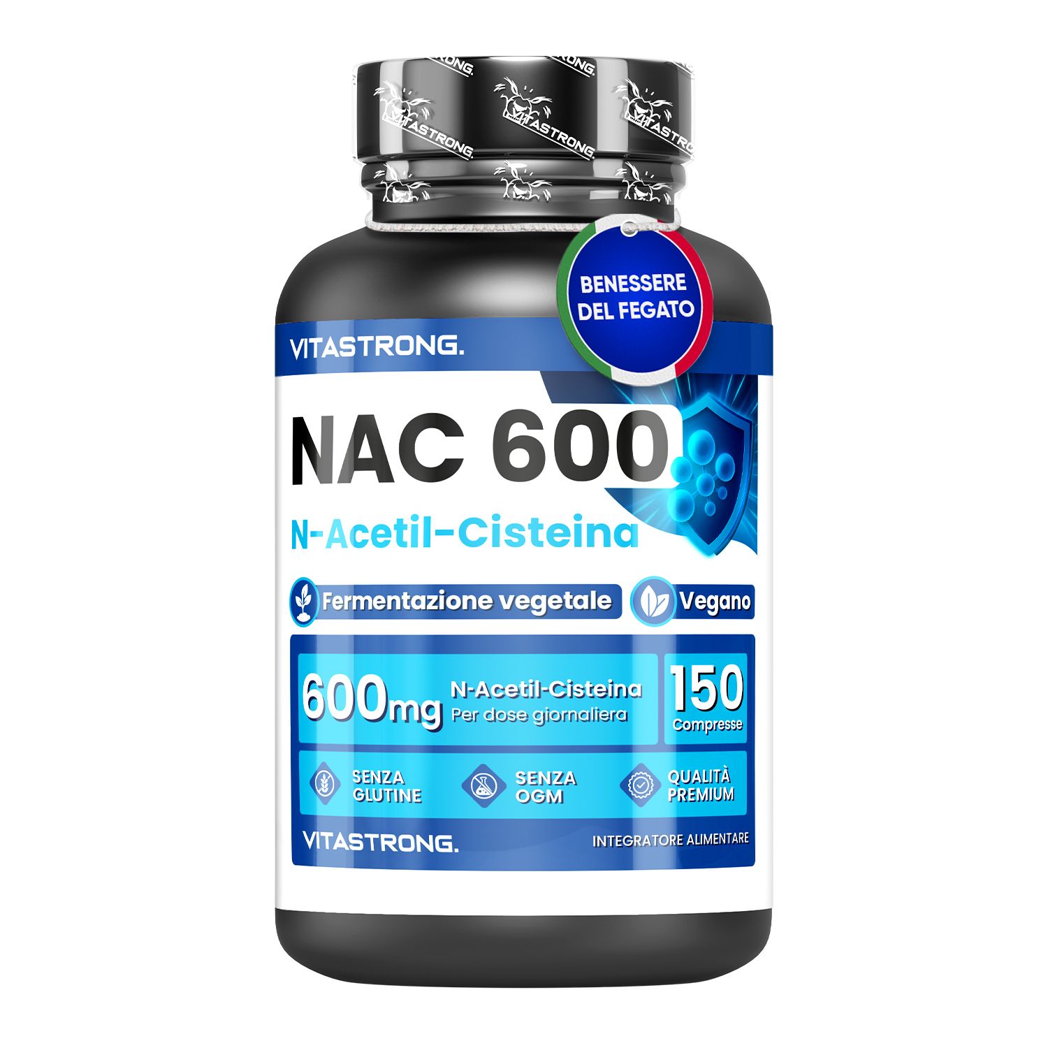 Vitastrong NAC – 150 Compresse Vegane, Antiossidante E Detox