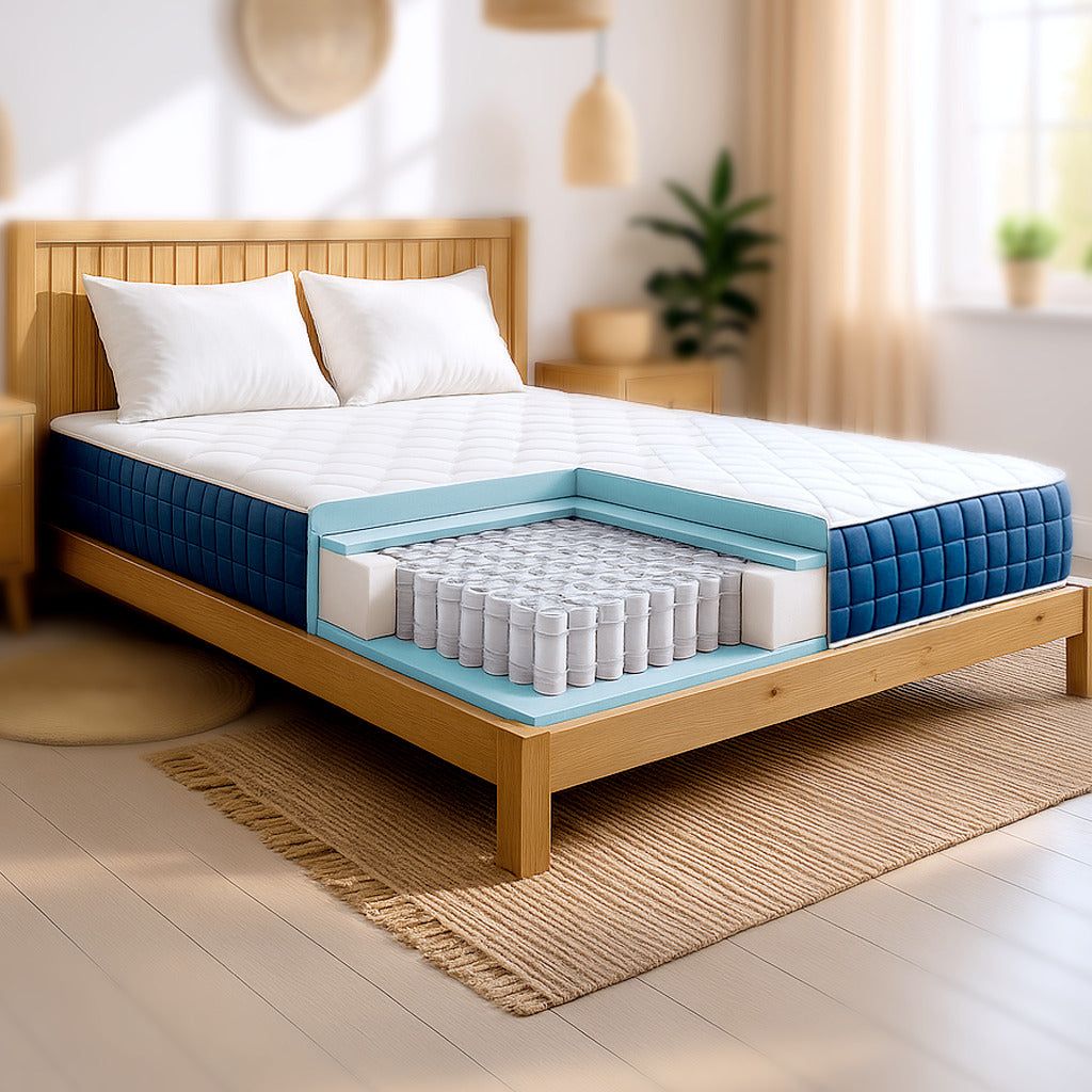 The White Stone Materasso 90x190 Alto 30cm con Molle e Memory Foam | Anallergico e traspirante
