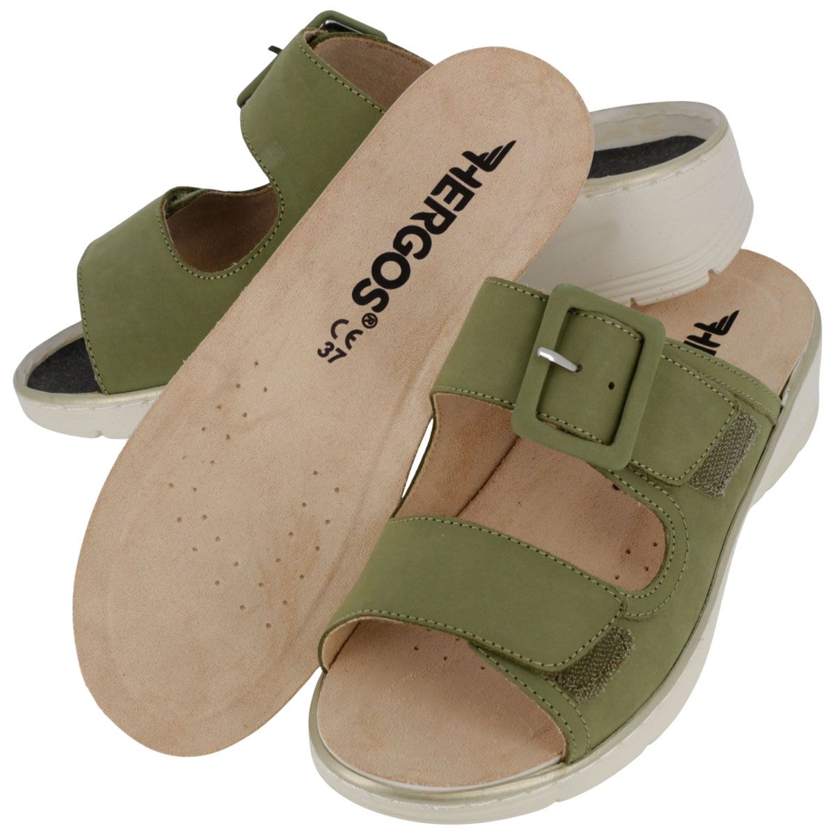 Hergos H5700 - Sabot in pelle ingrassata con plantare estraibile