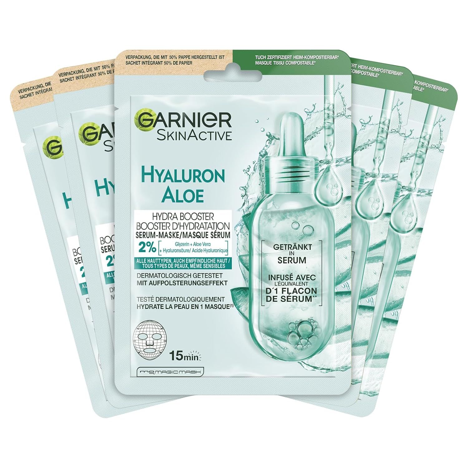 Maschera in tessuto Garnier Aloe Hydra Booster Serum