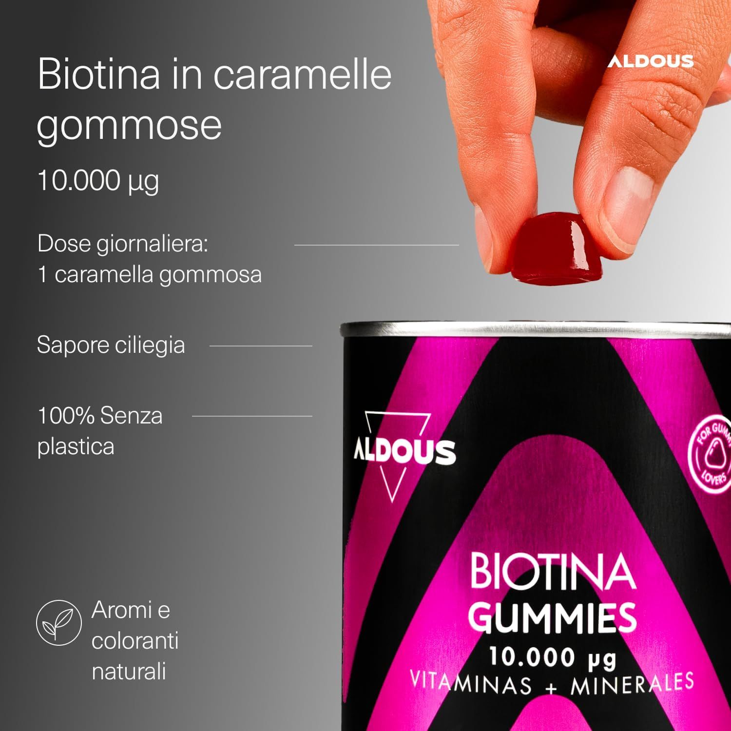 Aldous Caramelle Gommose alla Biotina per Capelli