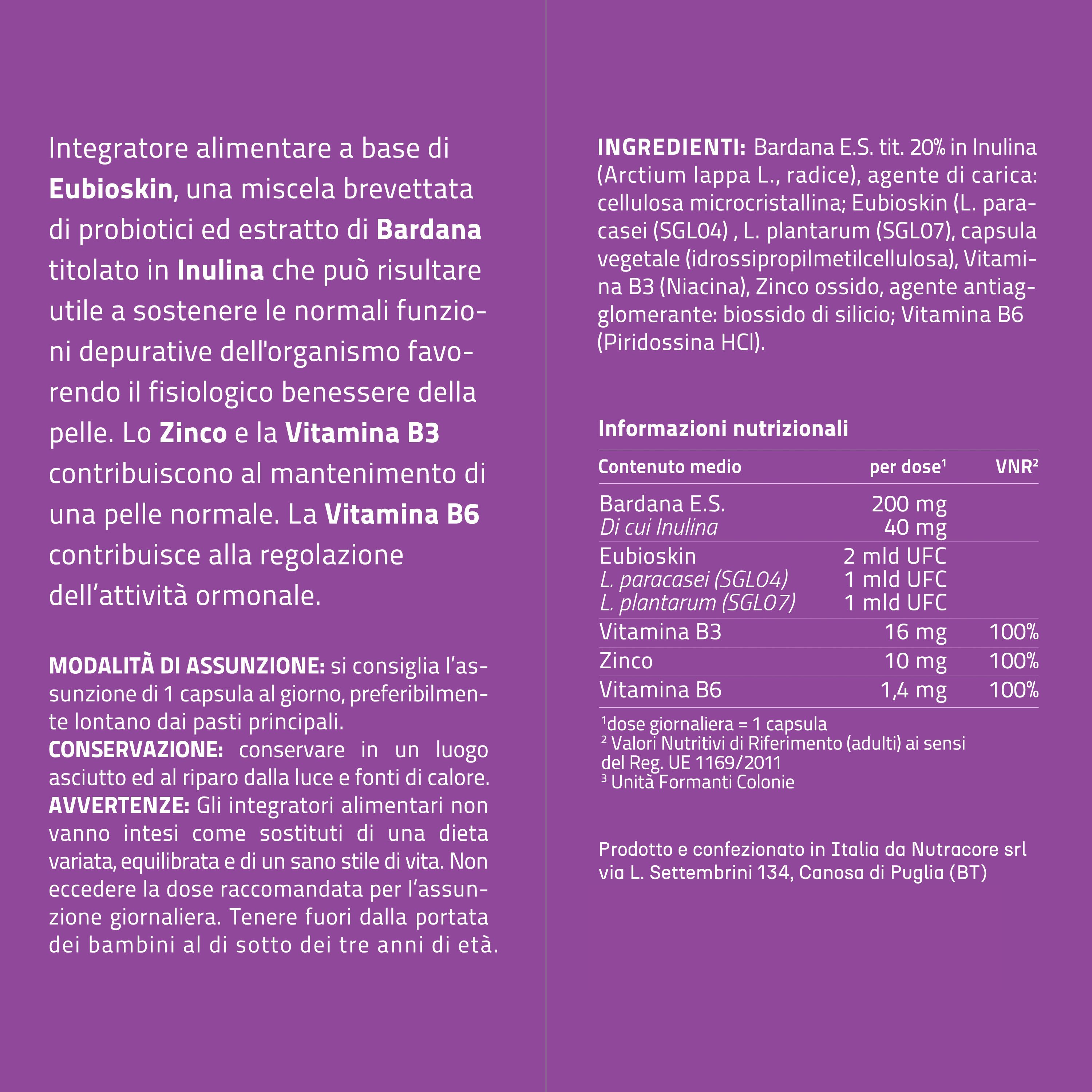 NURE Skin Balance 60 cps da 600 mg | Integratore pelle e acne