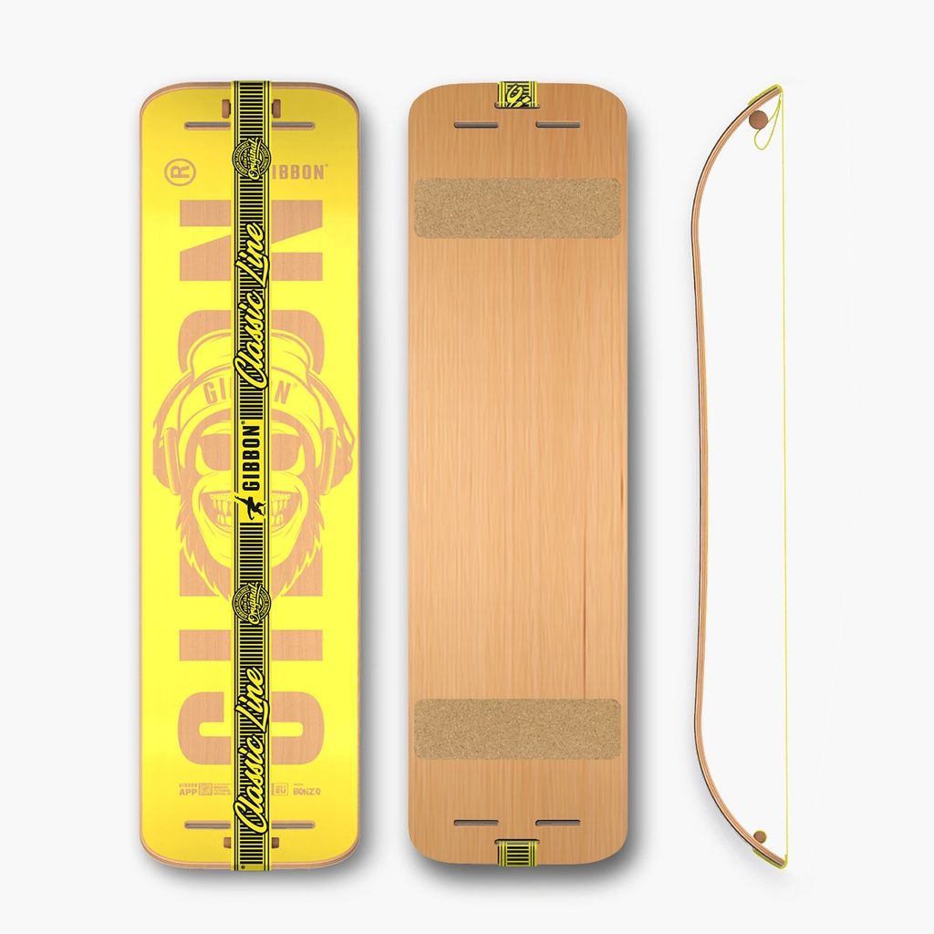 GIBOARD SET - BONZO CLASSIC: Fronte e retro del balance board, e la sua forma curva.