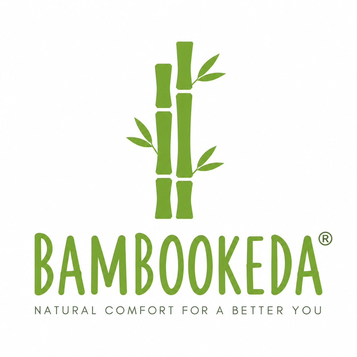 Logo Bambookeda con rami di bambù e nome del marchio.