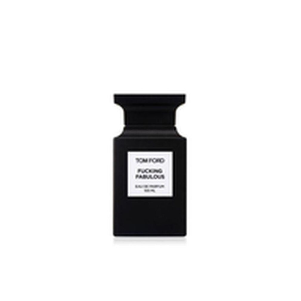 Flacone nero. Scritta: TOM FORD, FUCKING FABULOUS, Eau de Parfum. Forma quadrata.