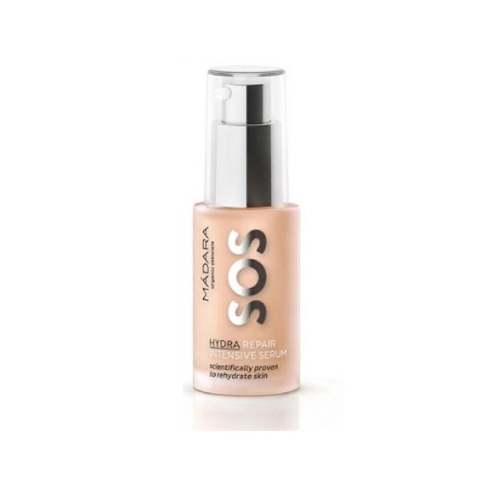 Siero intensivo SOS Hydra Repair Madara in un flacone con erogatore.