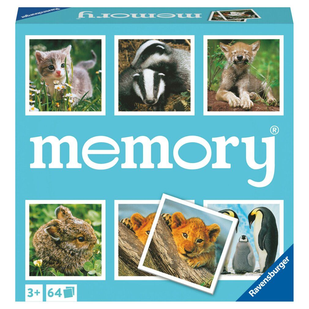 Ravensburger memoria animali bambini, gioco di memoria