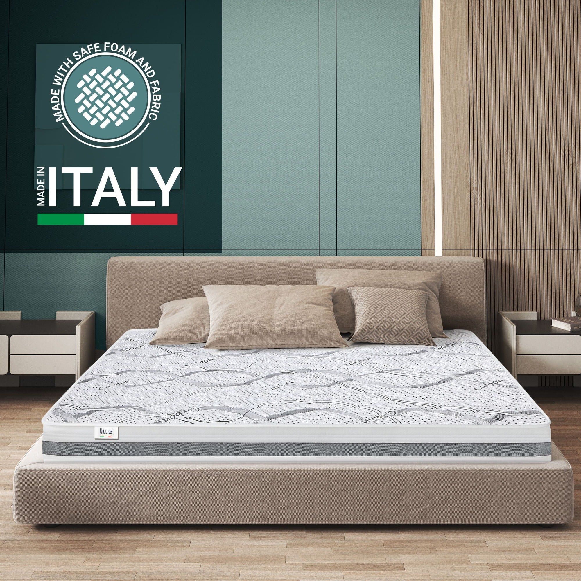 The White Stone Materasso Matrimoniale 200x200 cm a Media Rigidita' | Altezza 16 cm