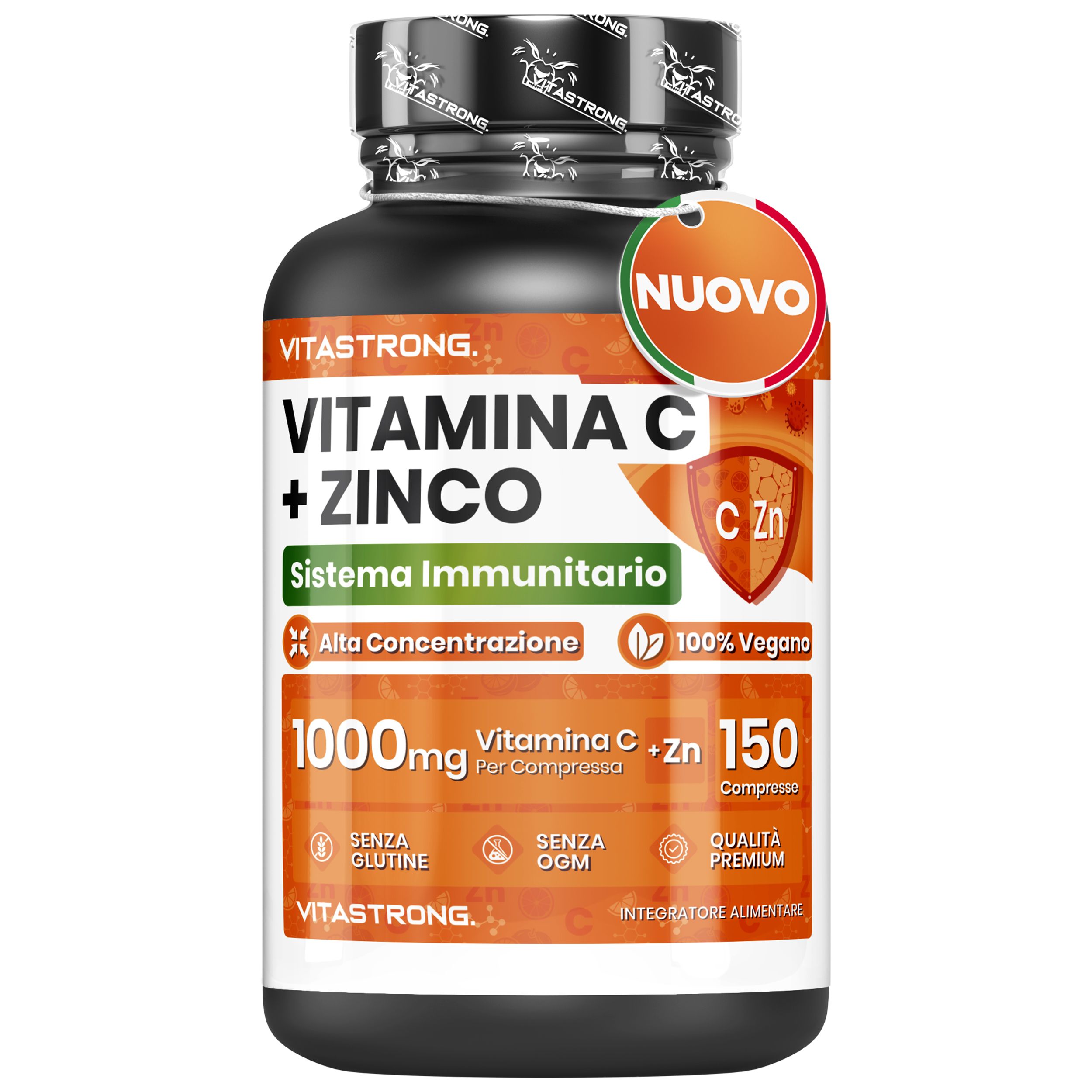 Vitastrong Vitamina C + Zinco – 150 Compresse, Supporto Immunitario