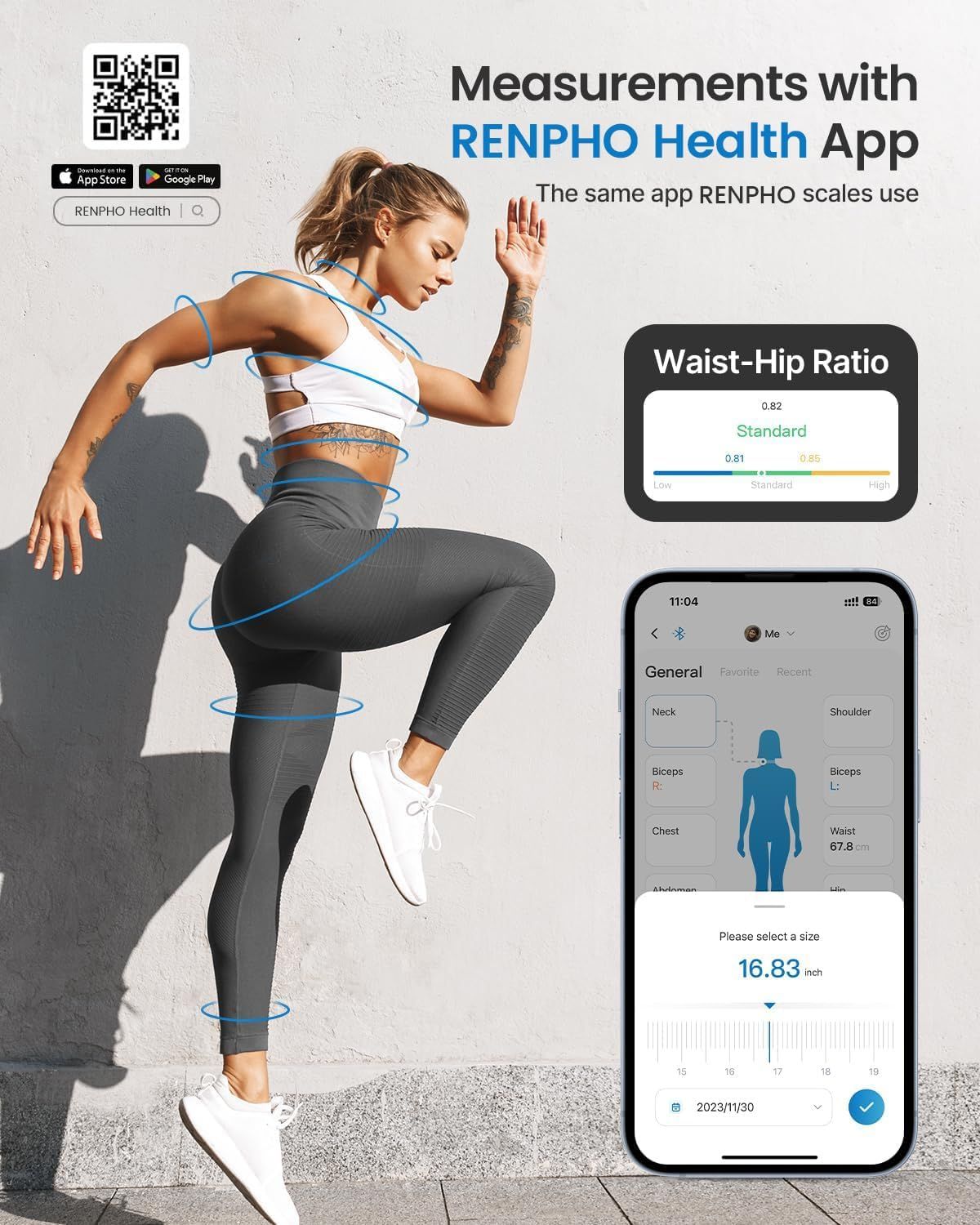 RENPHO Metro corporeo smart per misurazioni del corpo
