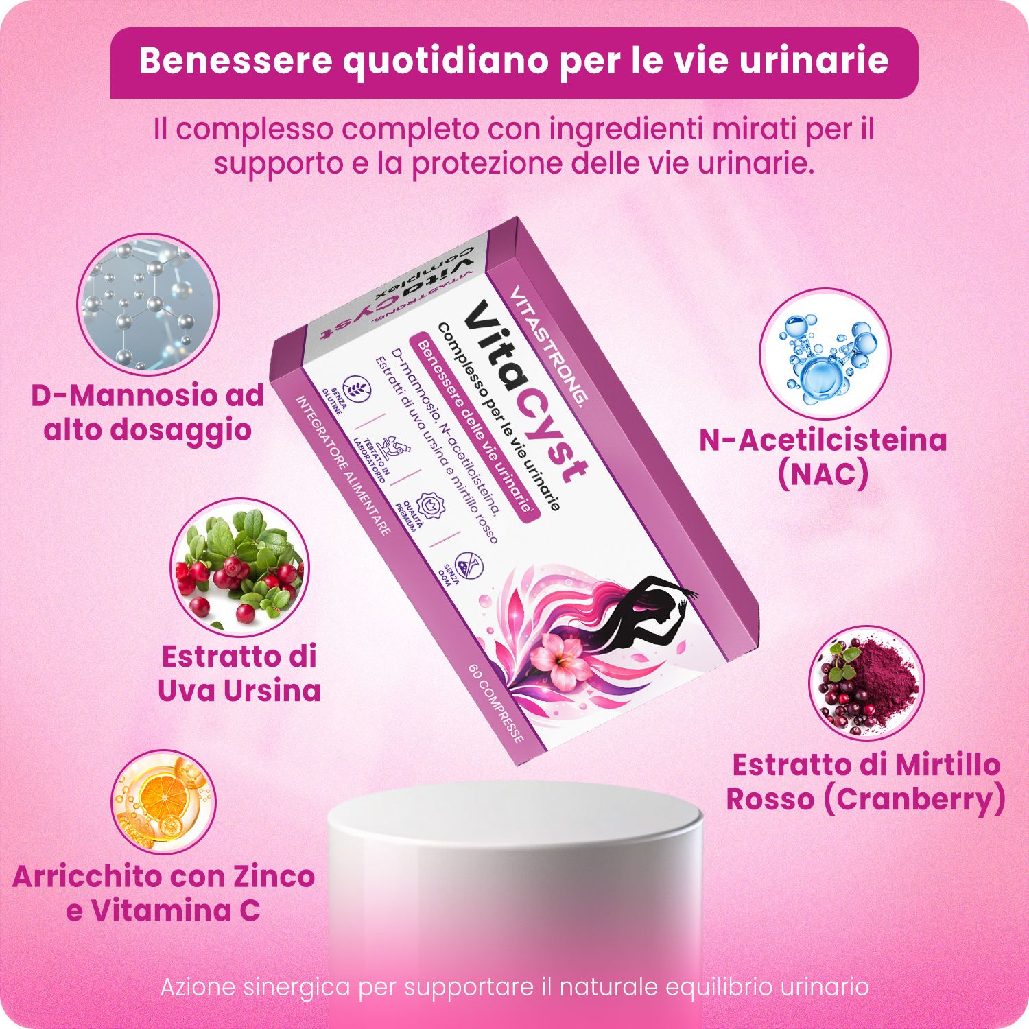Confronto Vitastrong VitaCyst con altri prodotti, ingredienti.