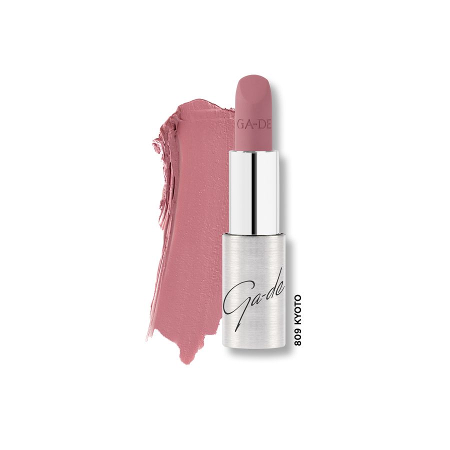 Rossetto Ga-De Selfie Soft Matte, colore 809 Kyoto, con campione di colore.