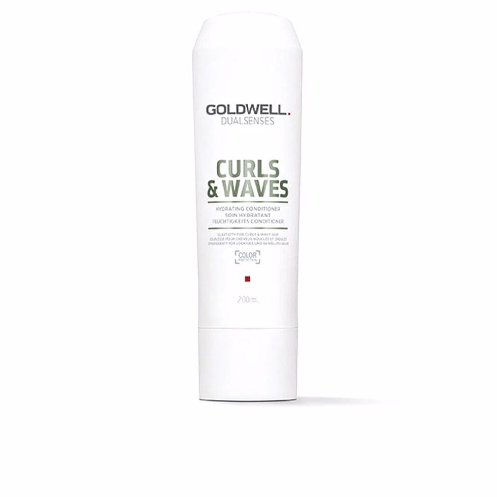 Flacone bianco Goldwell Dualsenses Curls & Waves. Testo verde e nero. Hydrating Conditioner. 200ml.