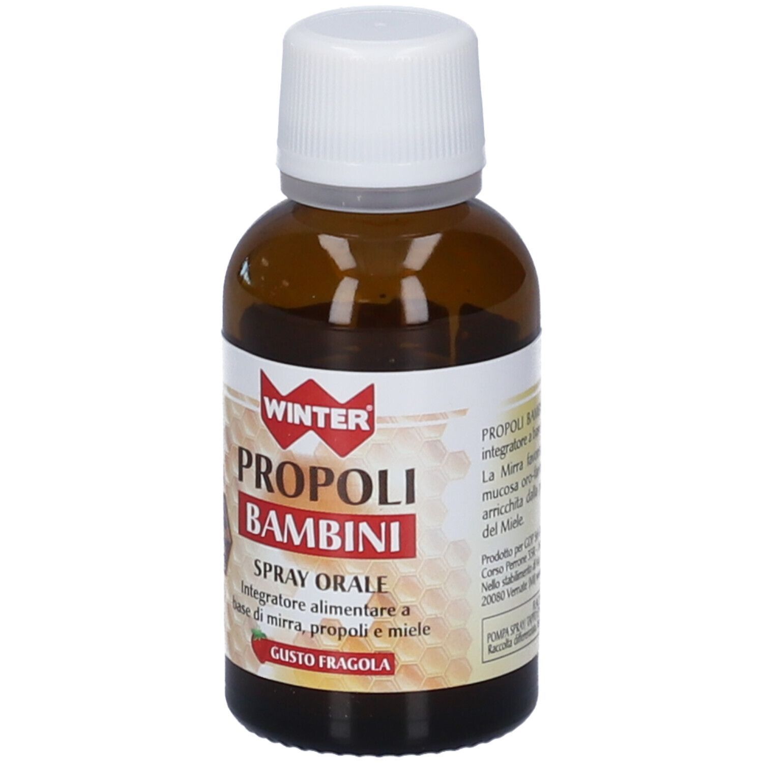 Flacone marrone con tappo bianco. Etichetta con testo. Informazioni su uso e ingredienti. Nome del prodotto visibile.