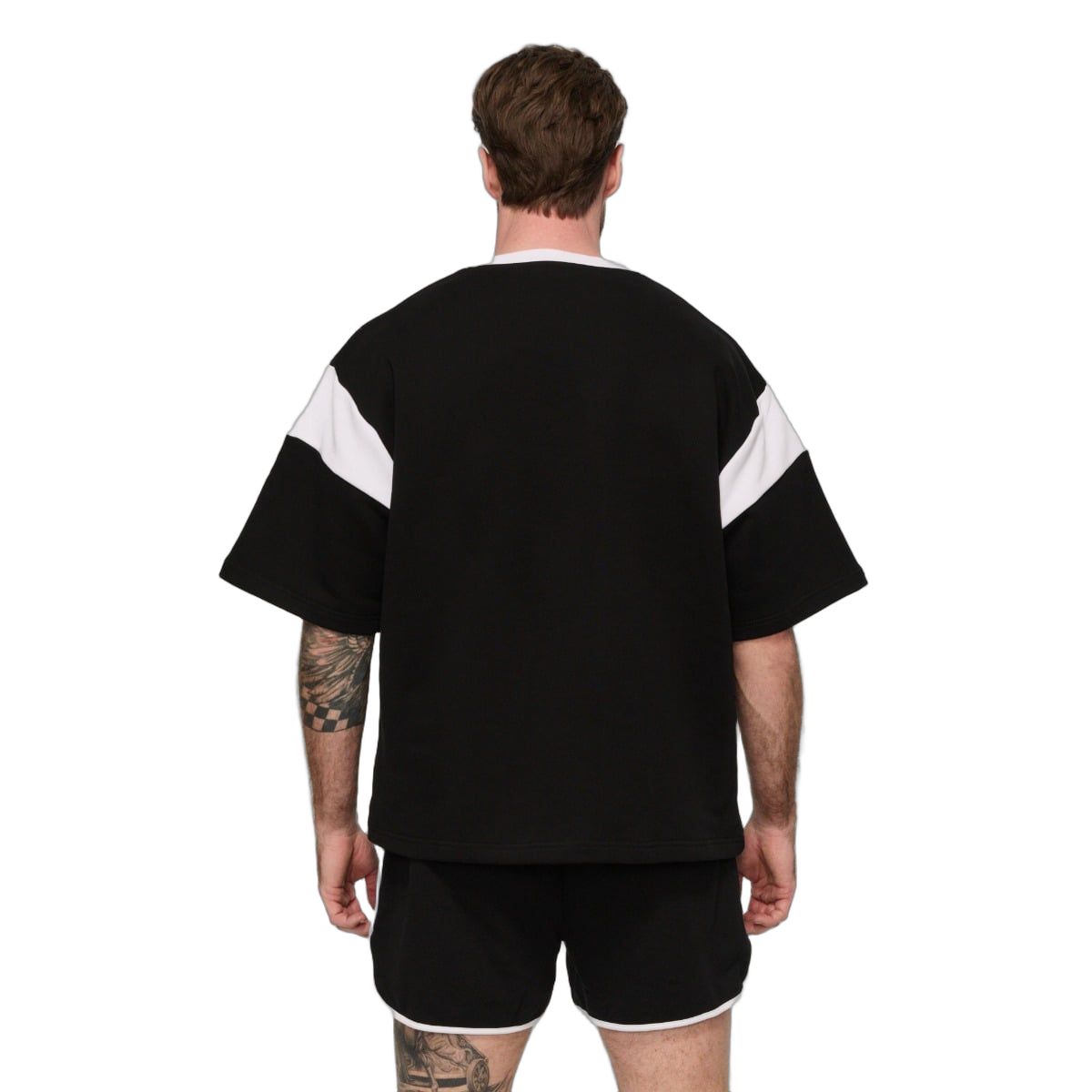 GymBeam Maglietta uomo oversize Heavyweight Premium Varsity Black