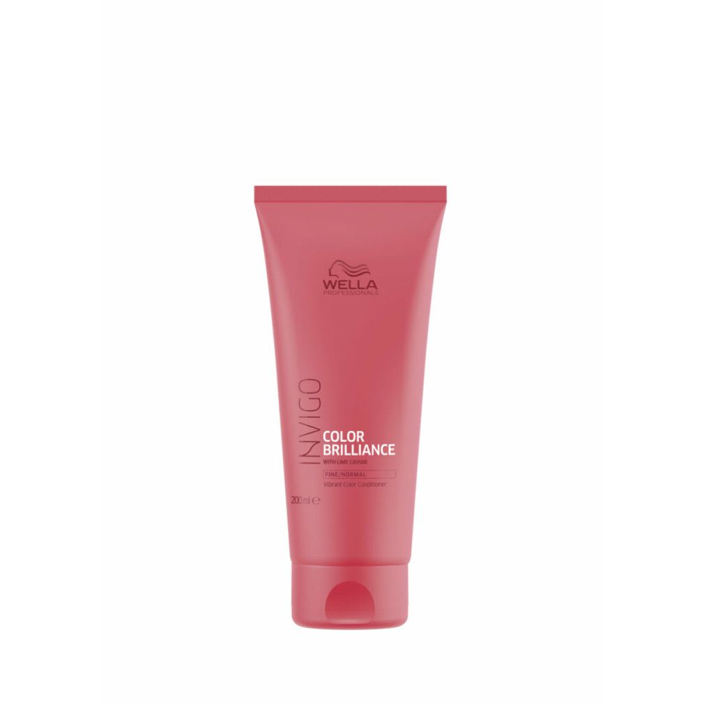 Tubo rosa Wella Invigo Color Brilliance. Testo: Balsamo per capelli fini. 200 ml.