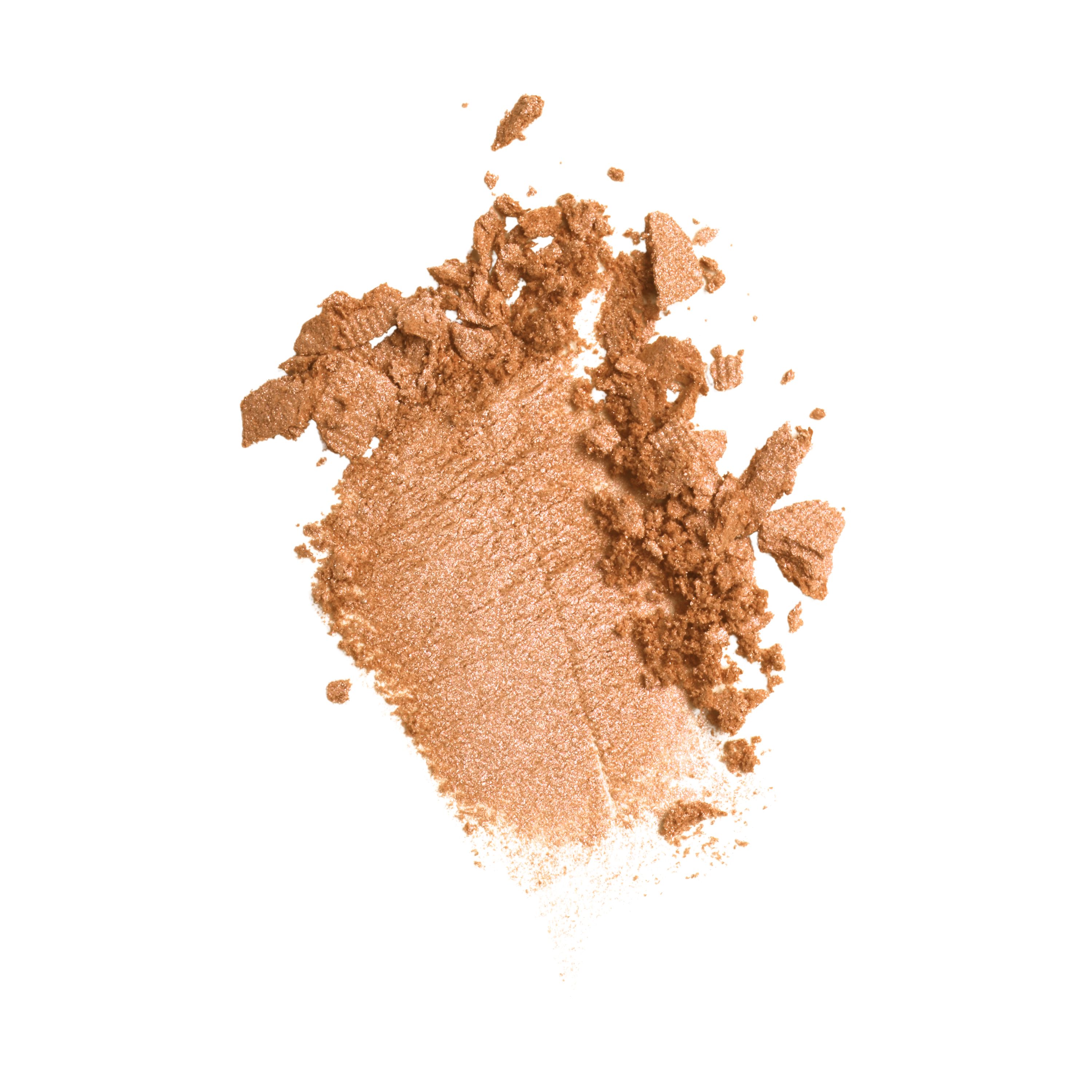 Polvere illuminante color bronzo, leggermente sparsa.
