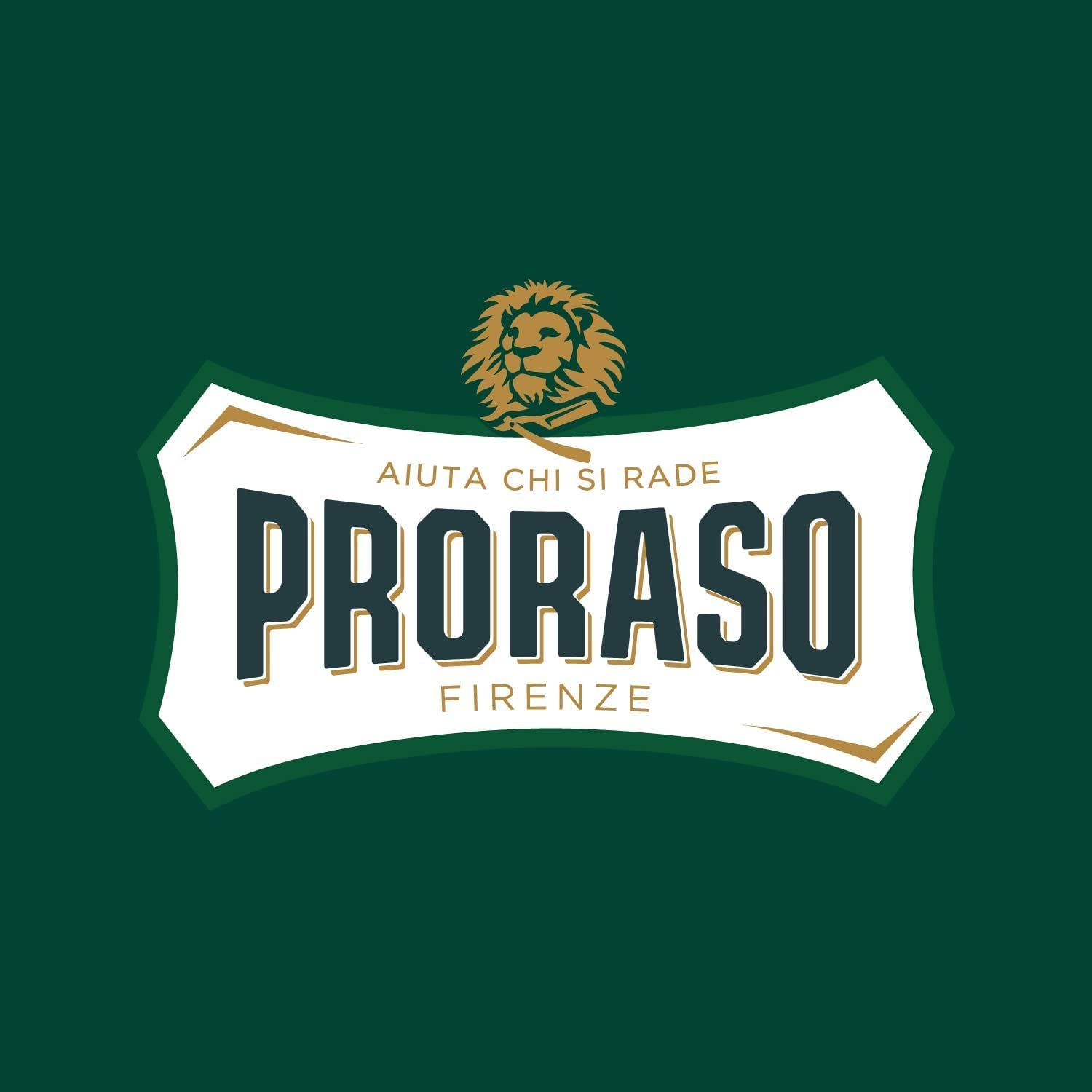 Logo con testo: Proraso, Firenze. Immagine di un leone.