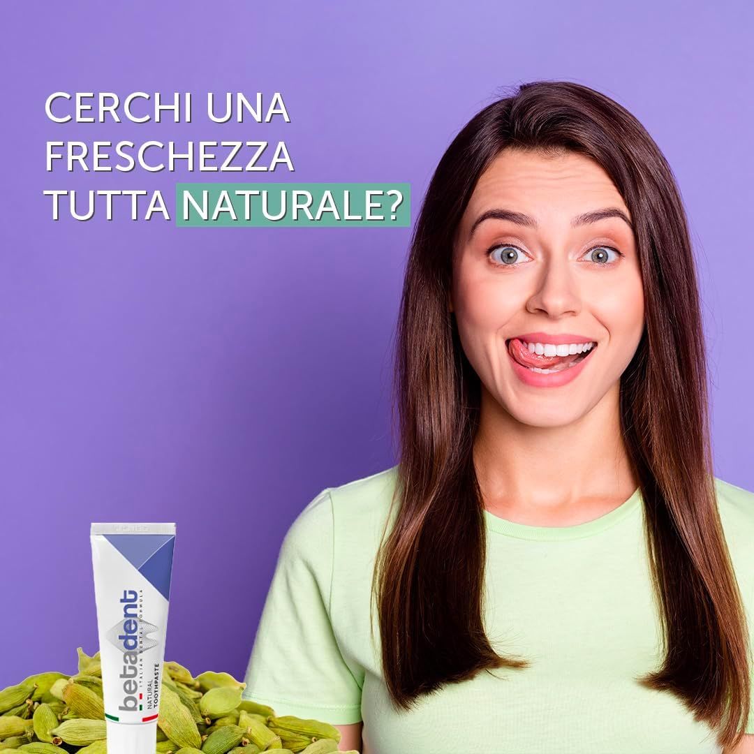 BETADENT - Dentifricio Natural - Rinforza gengive - Delicato con estratti naturali vegetali