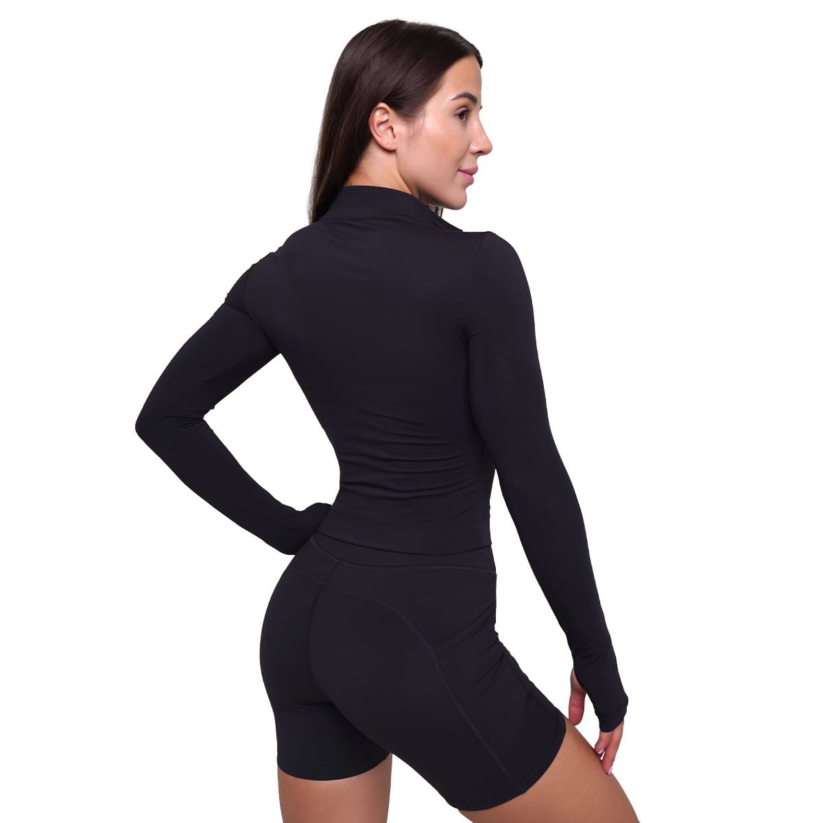 GymBeam Top donna Ignite cropped slim nero