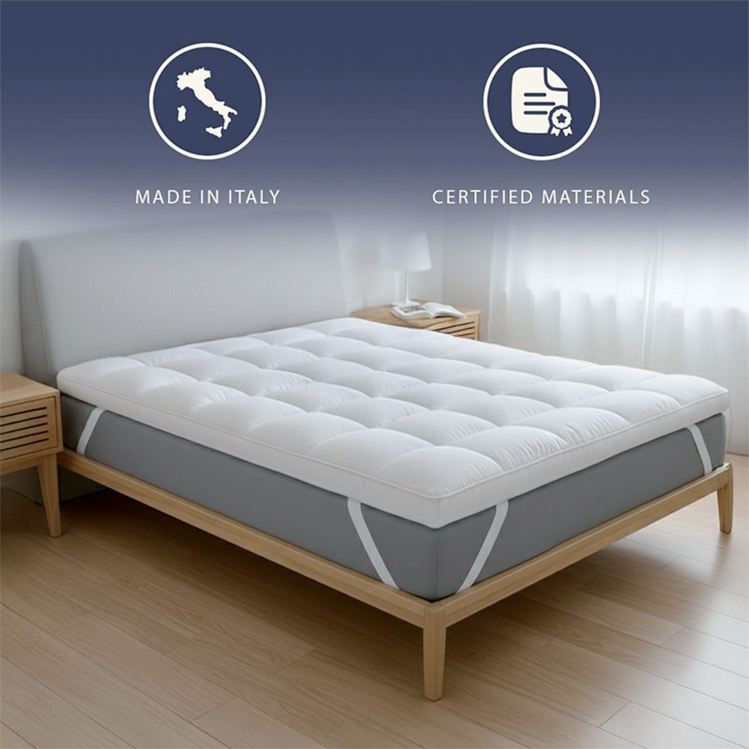 The White Stone Topper 120x190 cm con Imbottitura in Ovatta da 1000 gr/m²