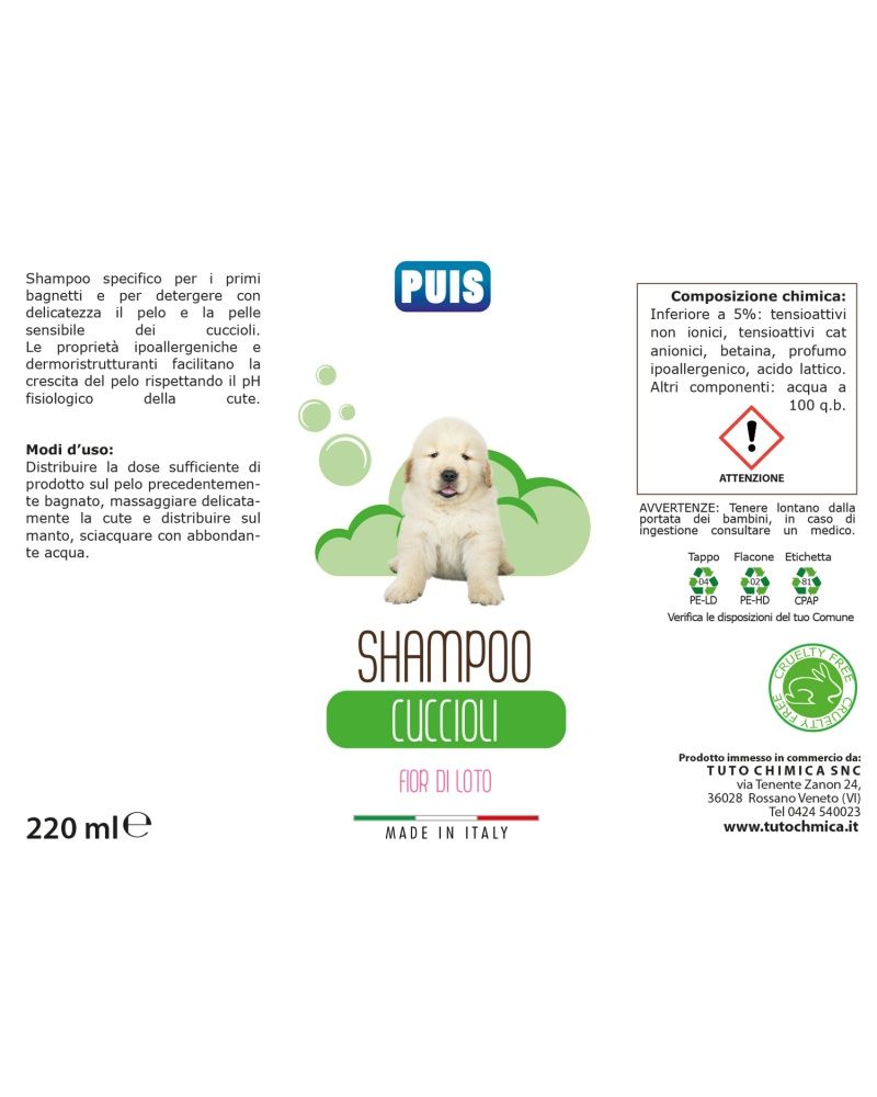 Puis Shampoo cuccioli cane Fior di loto