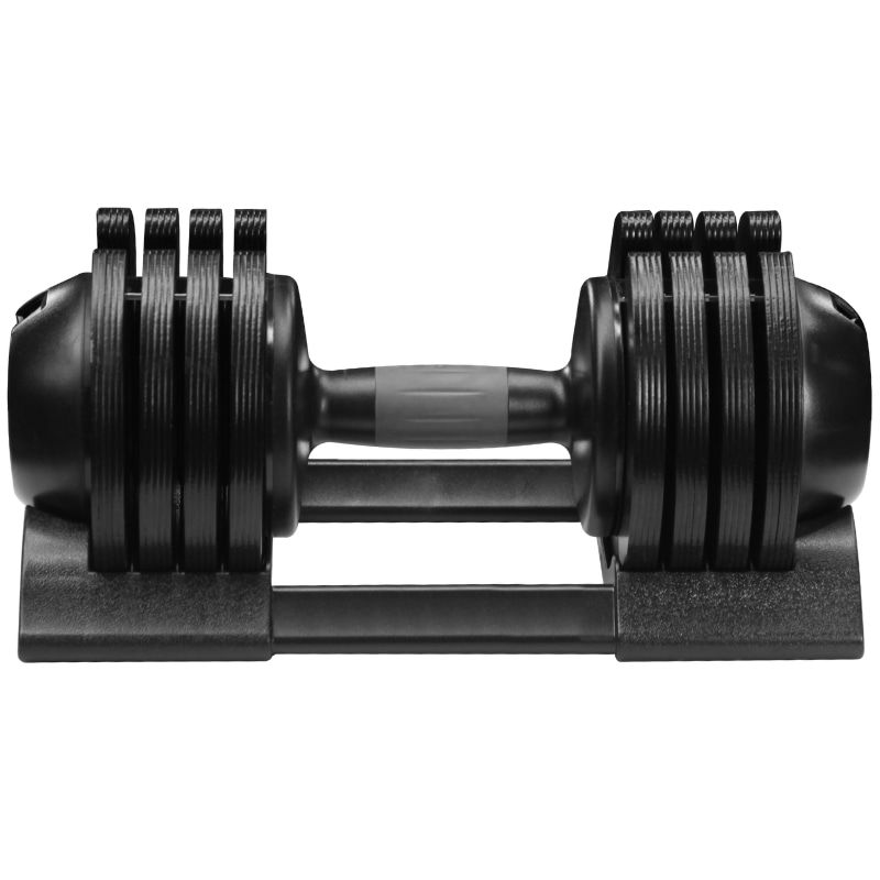 FITPADDY - Manubrio regolabile con rotazione dell'impugnatura dumbbell con docking 10 kg nero