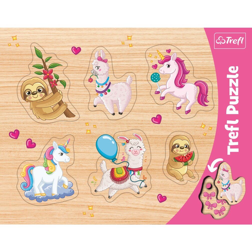 Puzzle trefl di unicorni, lama e bradipi