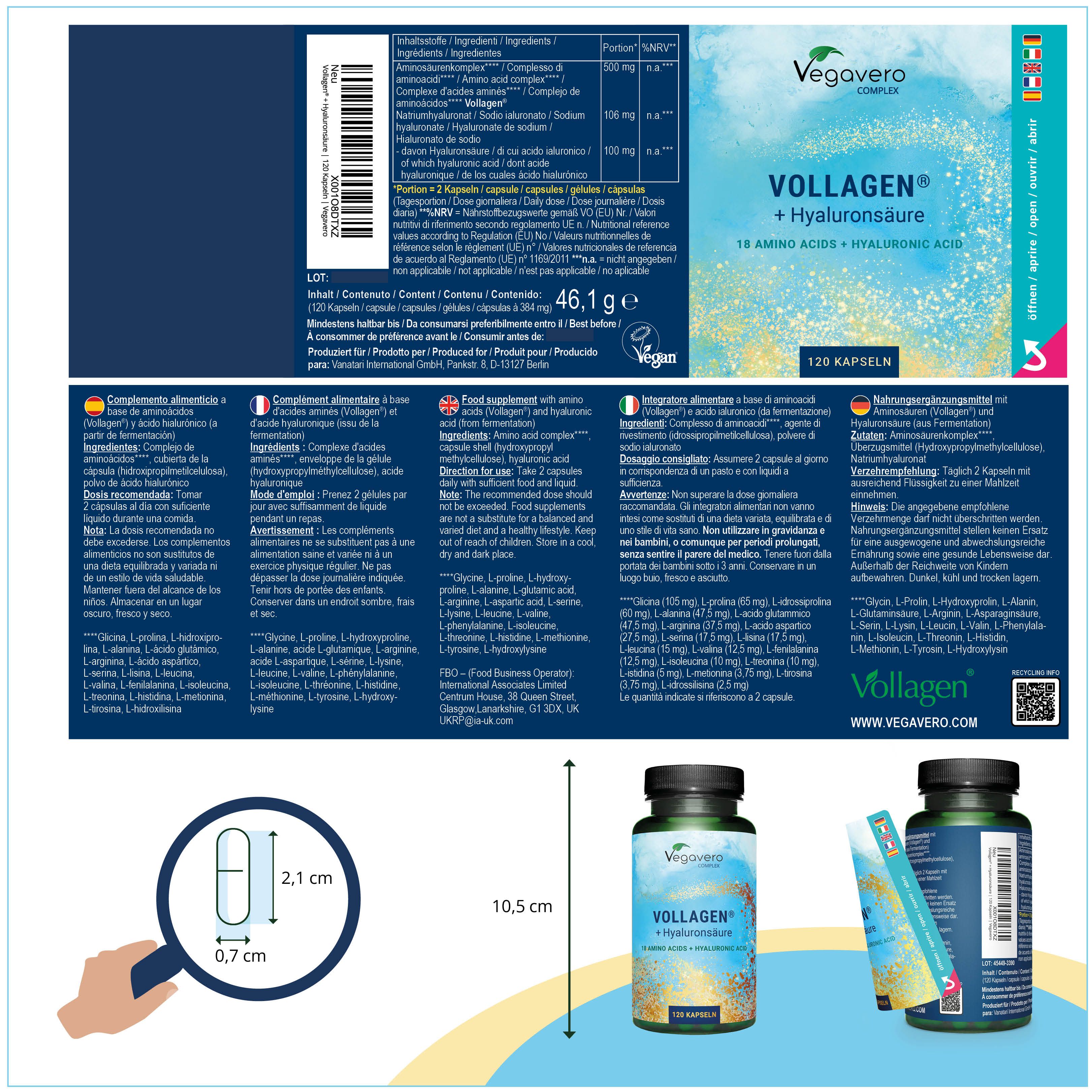 VEGAVERO Collagene Vegano + Acido Ialuronico