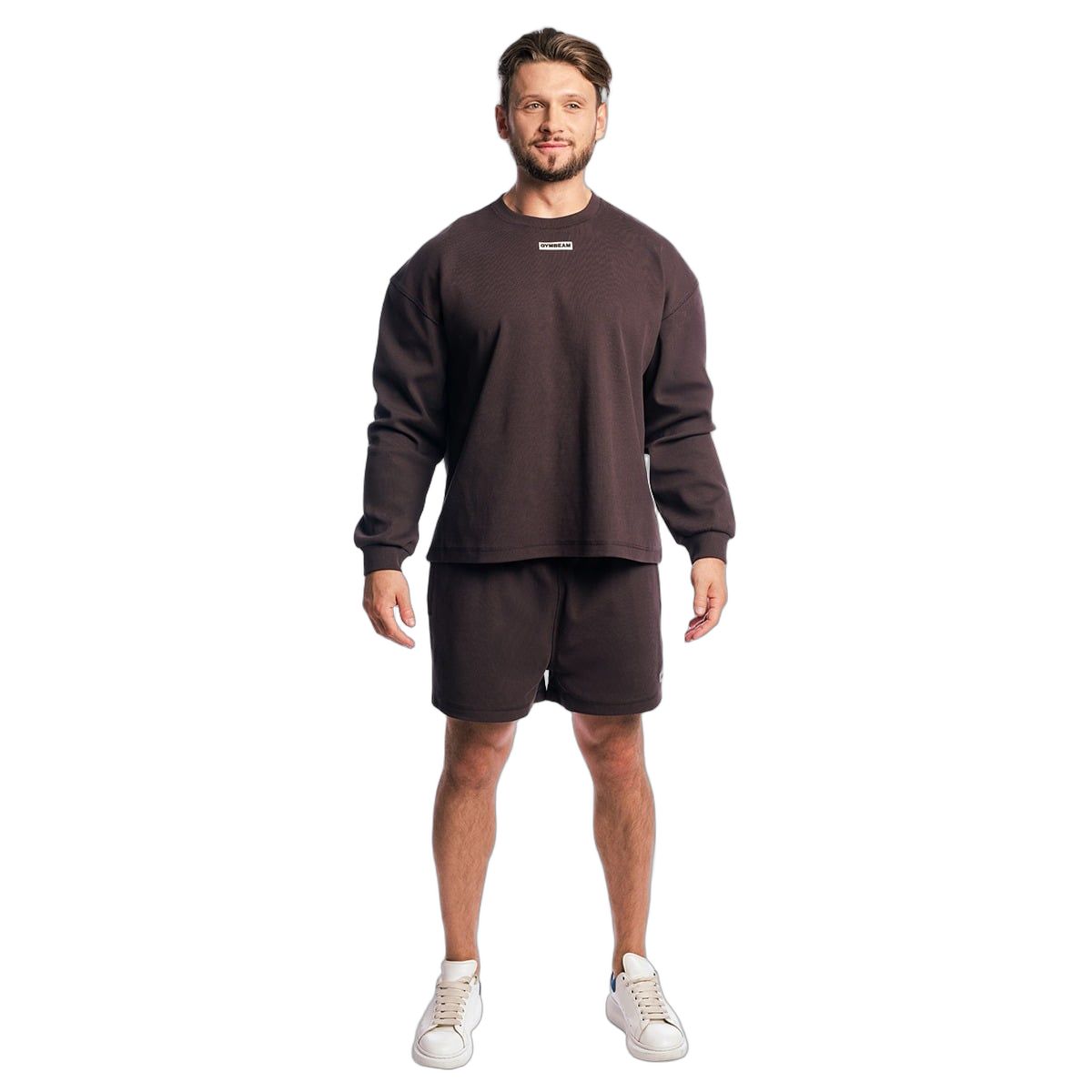 GymBeam Pantaloncini uomo oversize Aura Tee marrone